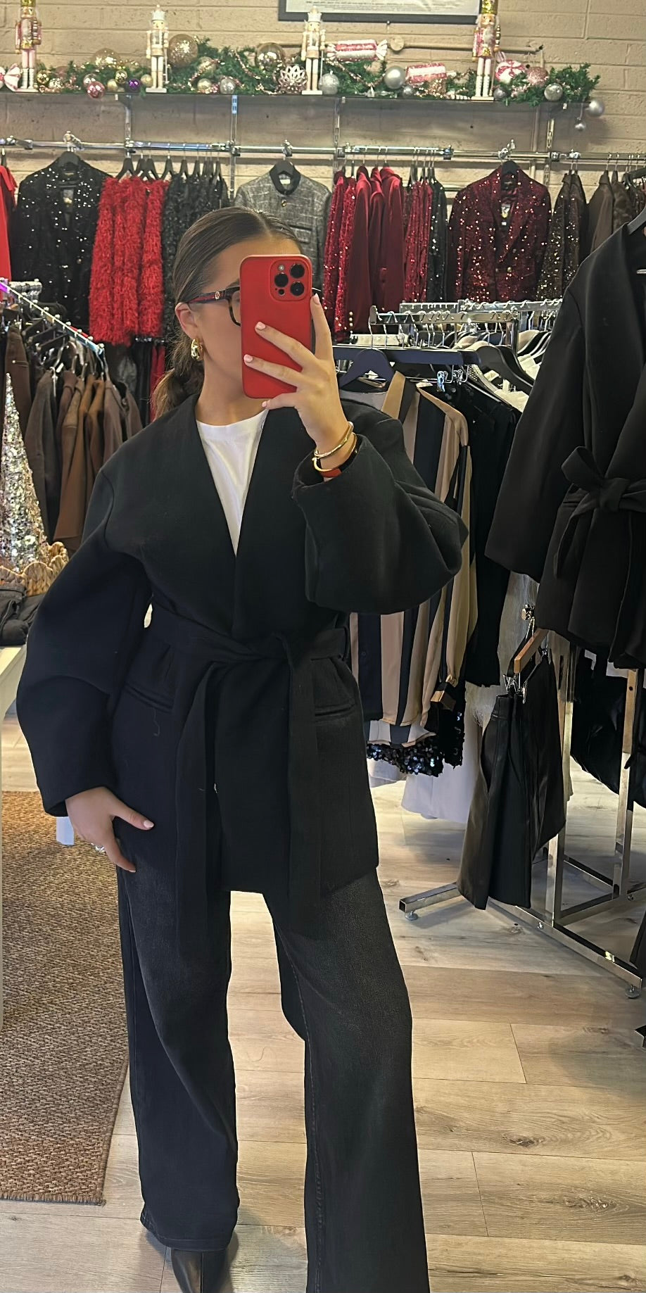 Black Tie Belt Blazer