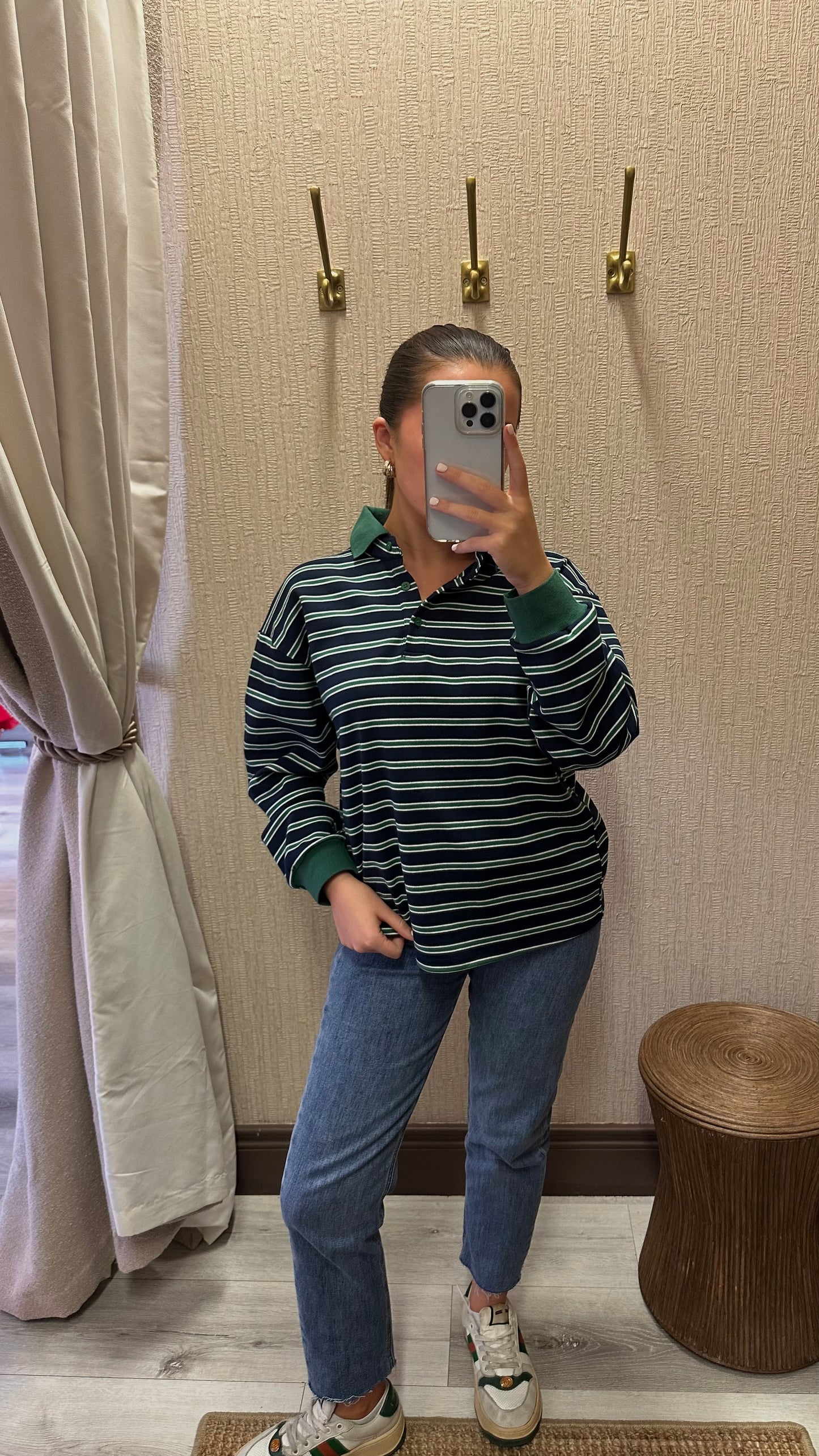 Green & Navy Rugby Top