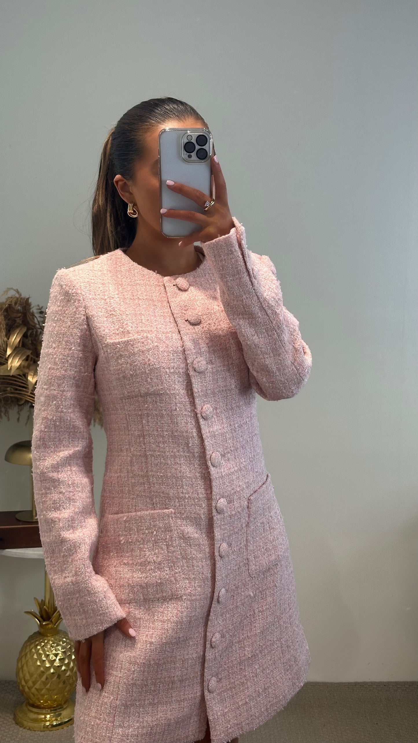 Pink Tweed Dress