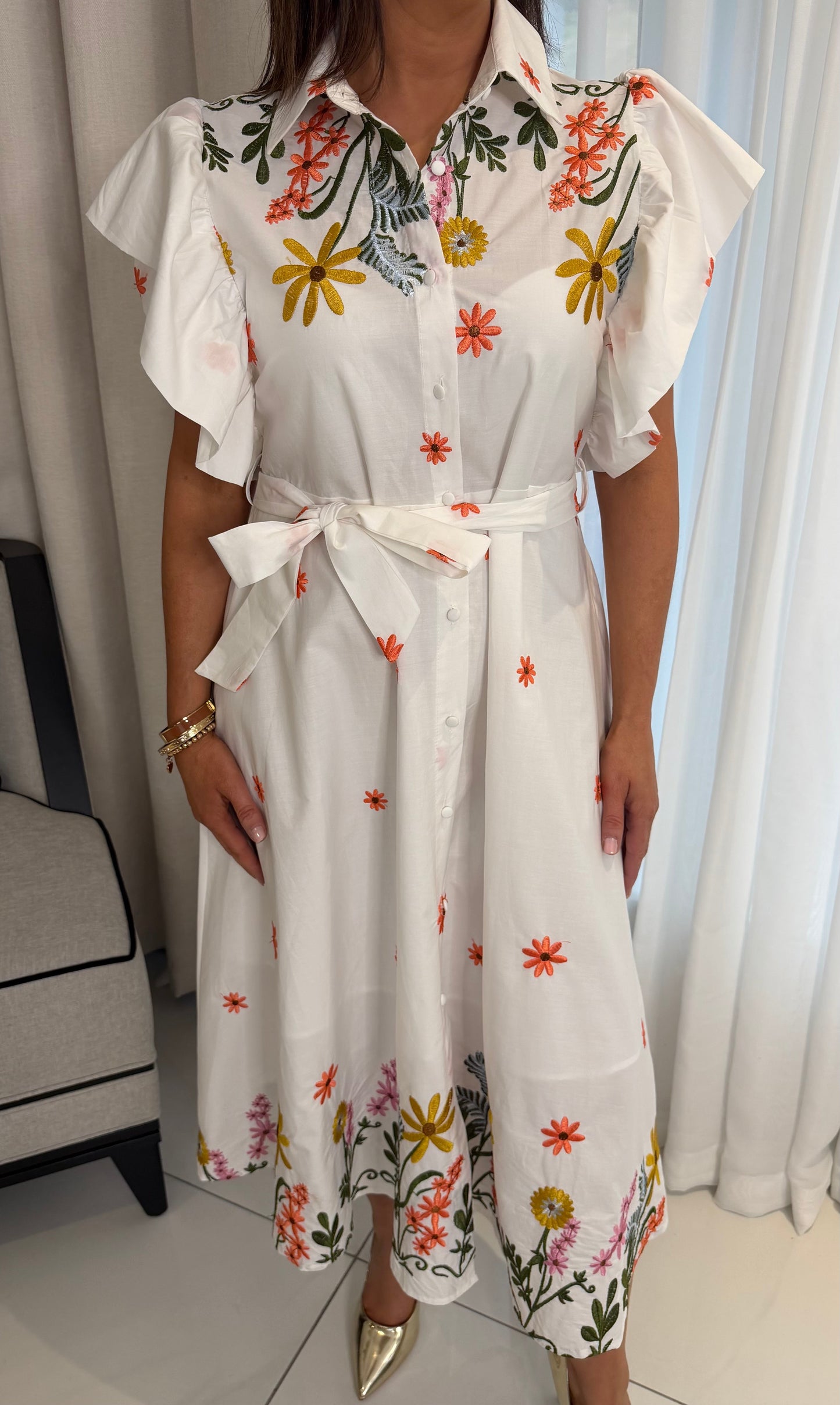 Laura Embroidered Shirt Dress