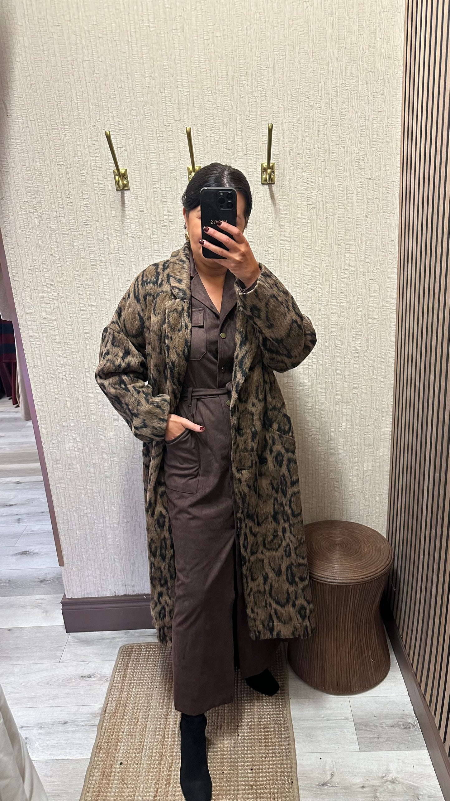 Luxe Leopard Longline Coat