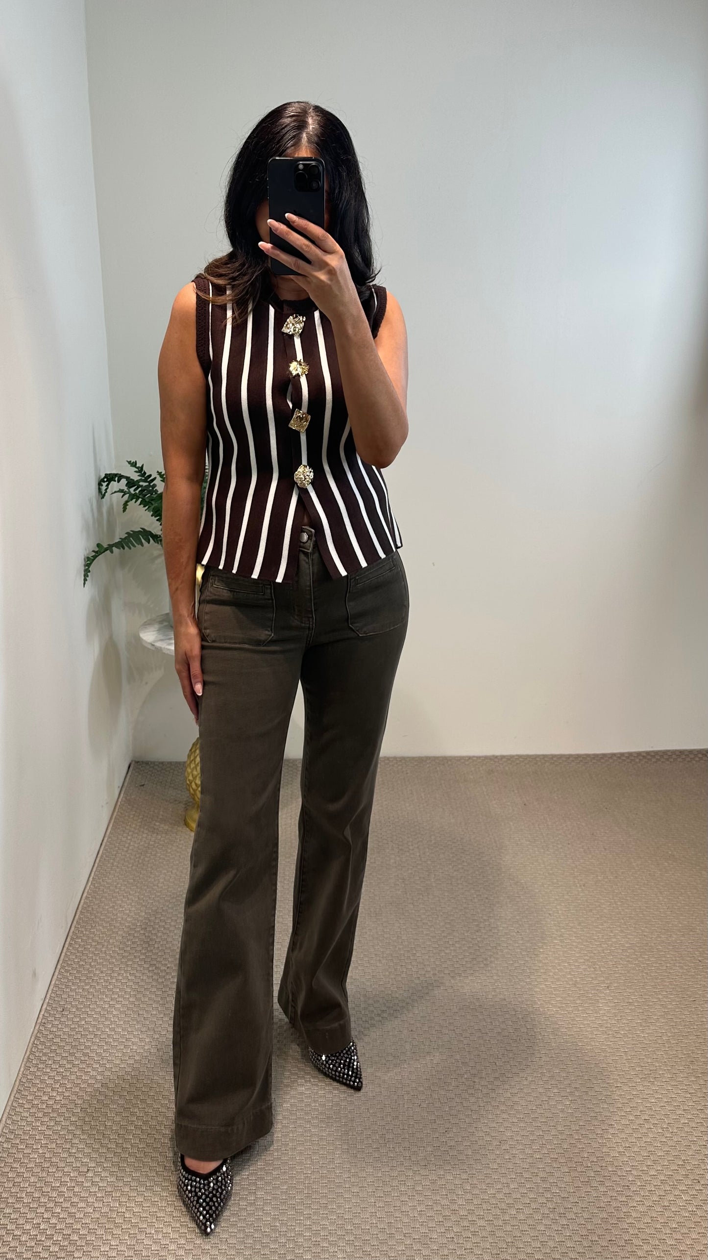 Brown Striped Waistcoat