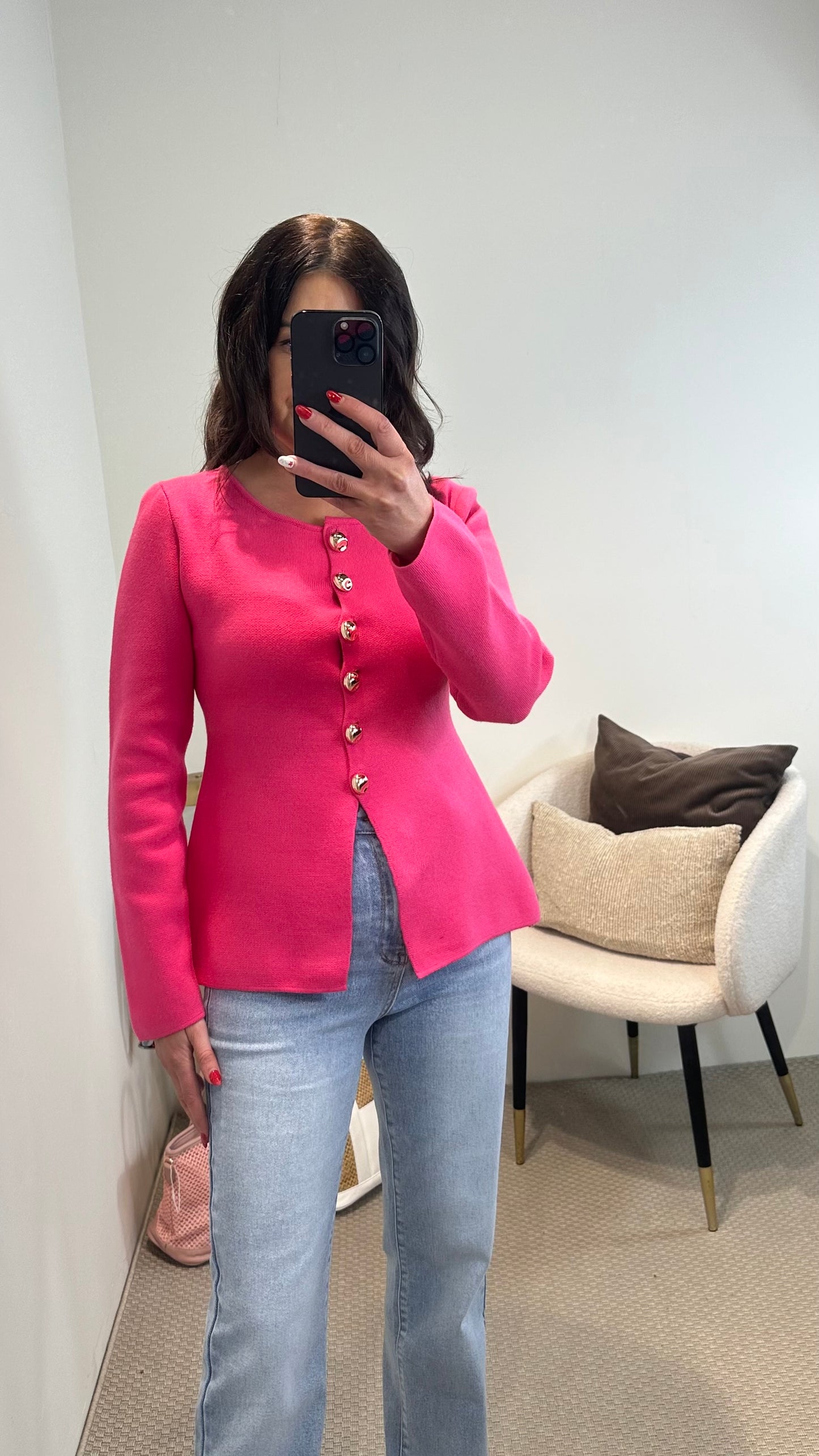 Fuchsia Pink Cardigan