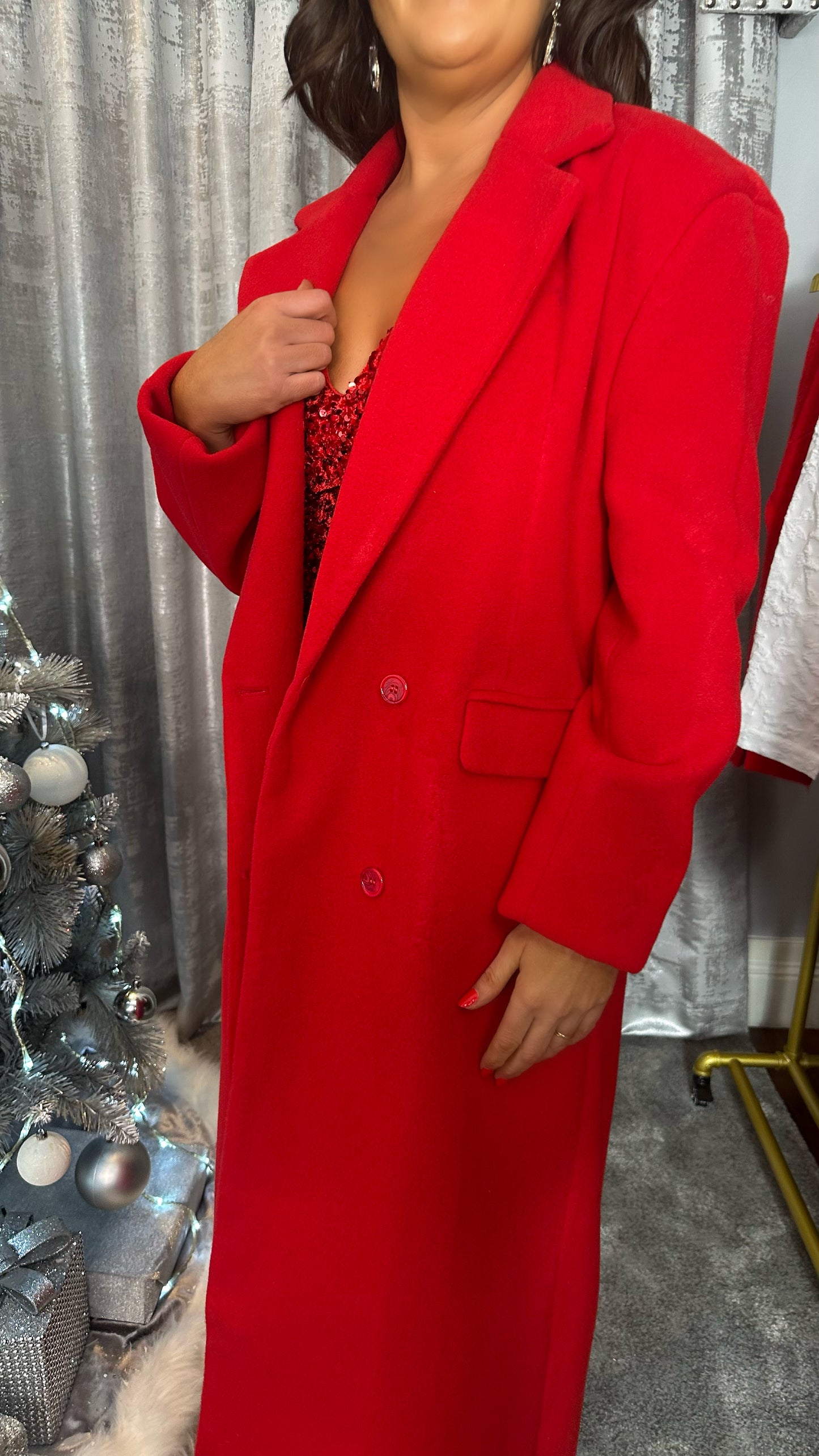 Red Double Breasted Coat