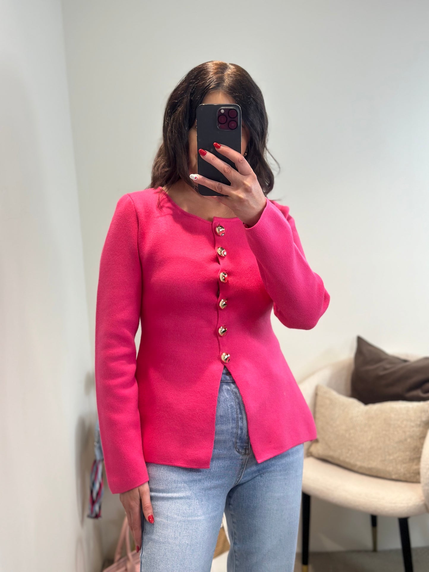 Fuchsia Pink Cardigan