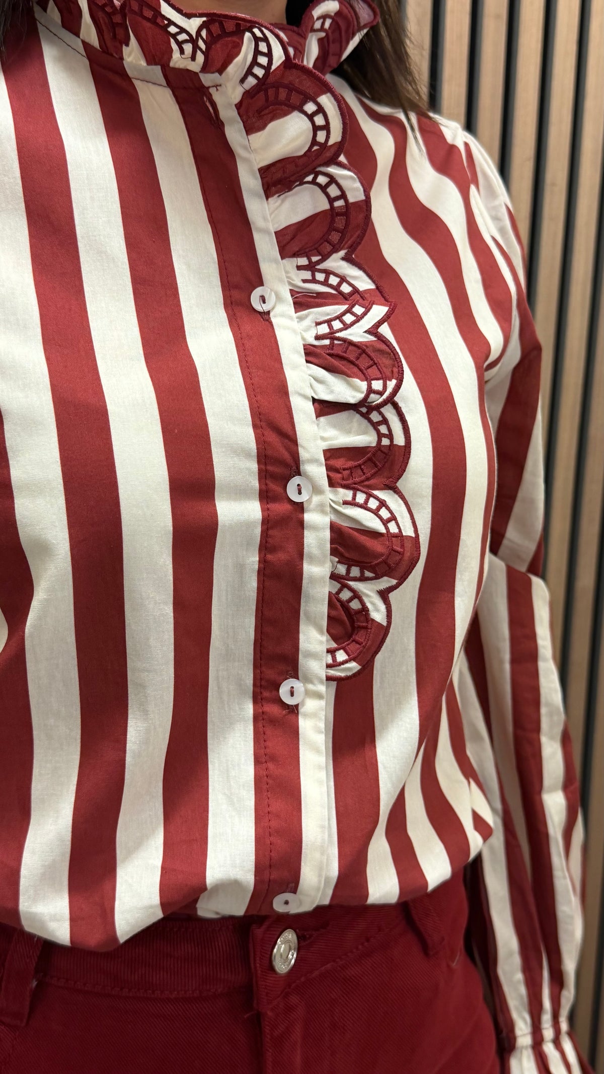 Red Striped Blouse