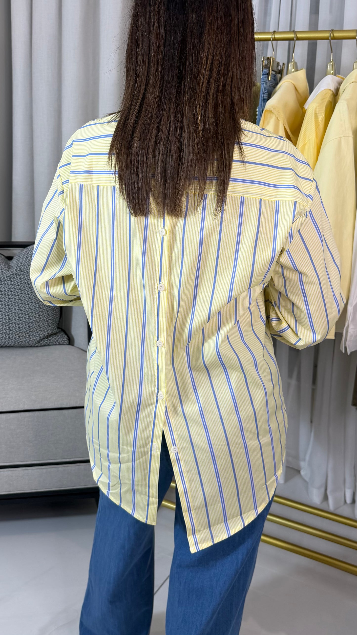 Lemon & Blue Striped Shirt