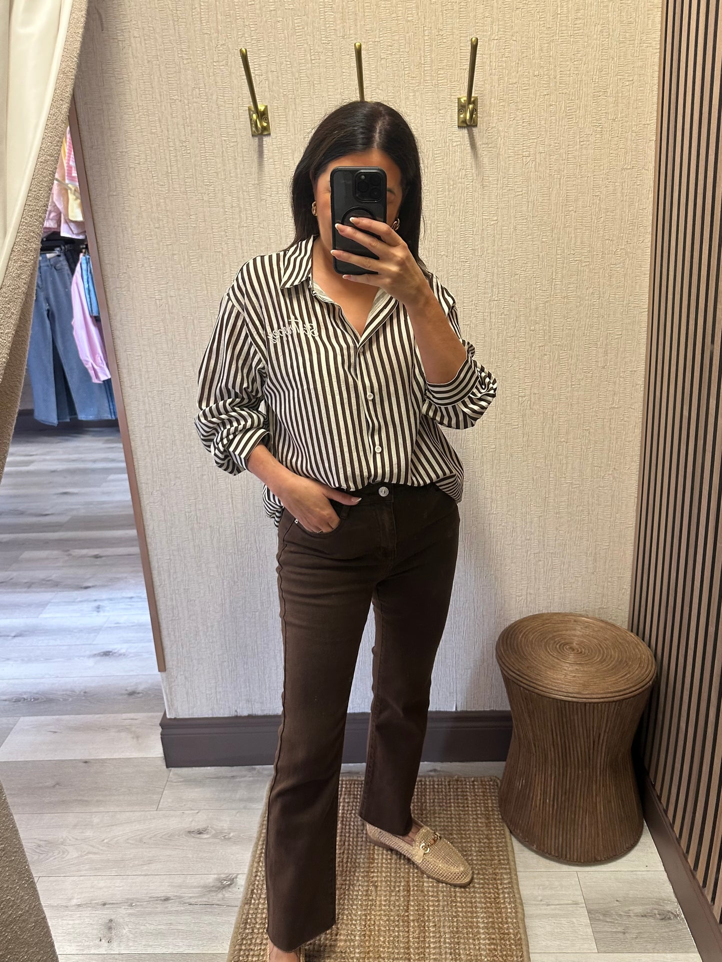 Brown Turn-Up Jeans