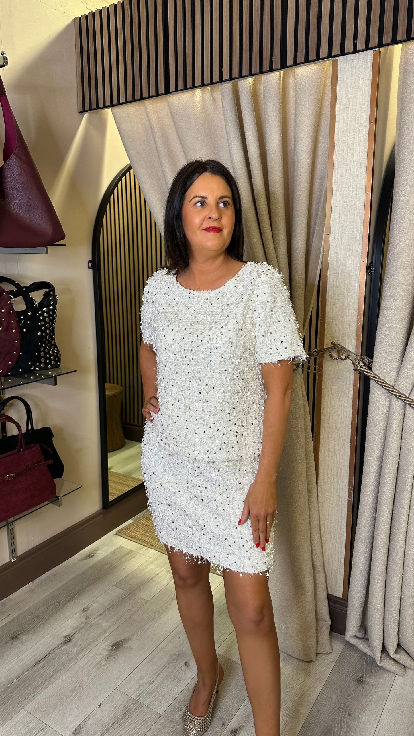 Winter White Sequin Skirt