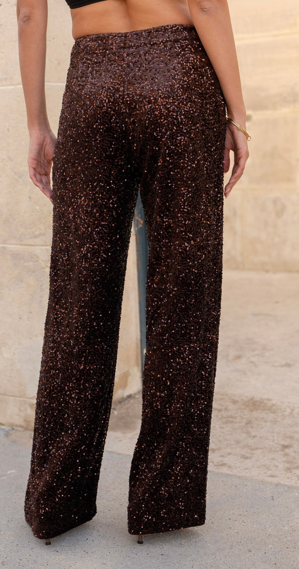 Brown Sequin Trousers