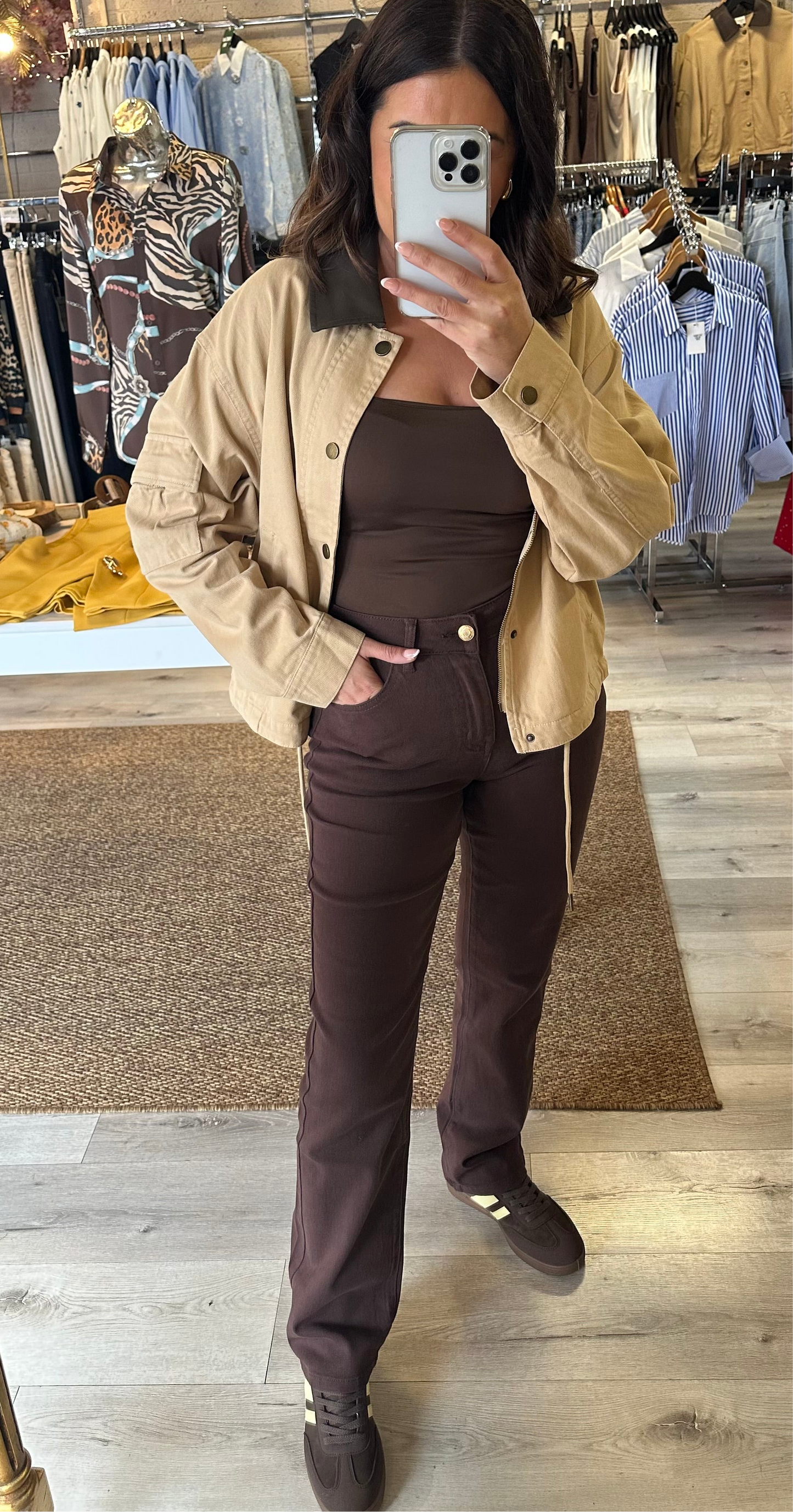Brown Full Length Jeans
