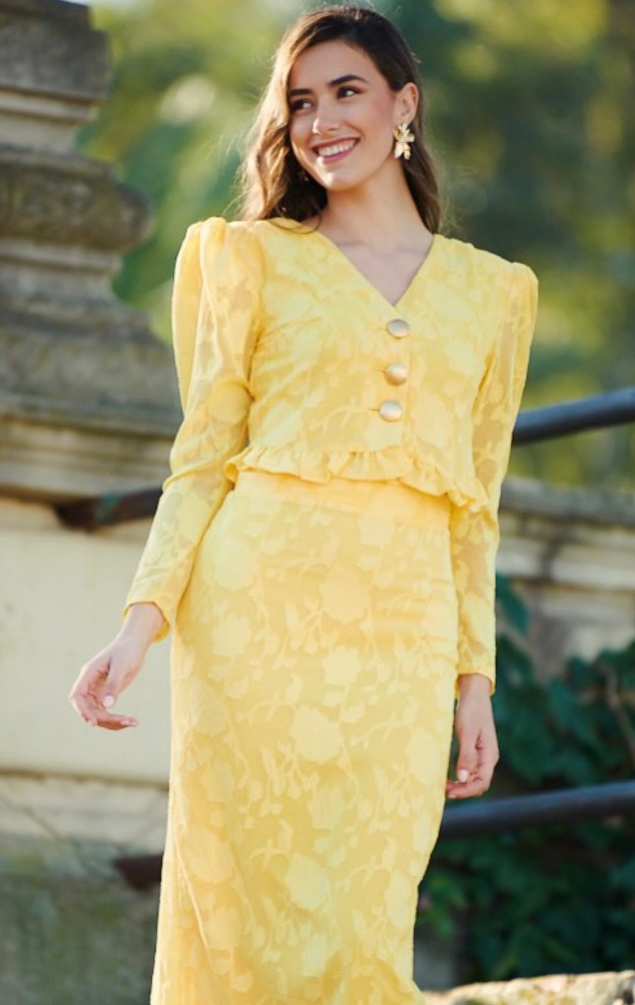 Sahara Yellow Top & Skirt Set