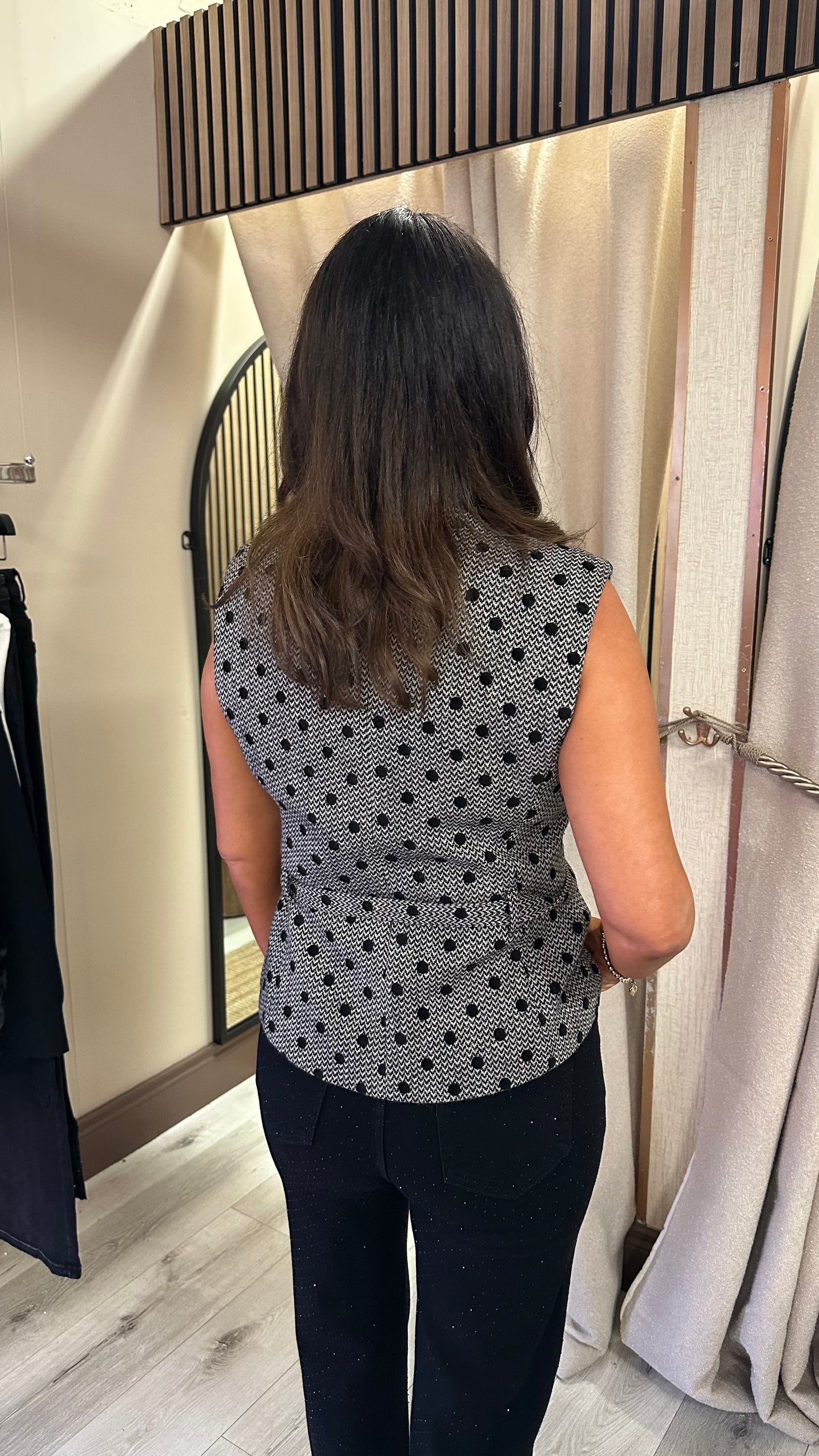 Black & Grey Polka Dot Waistcoat