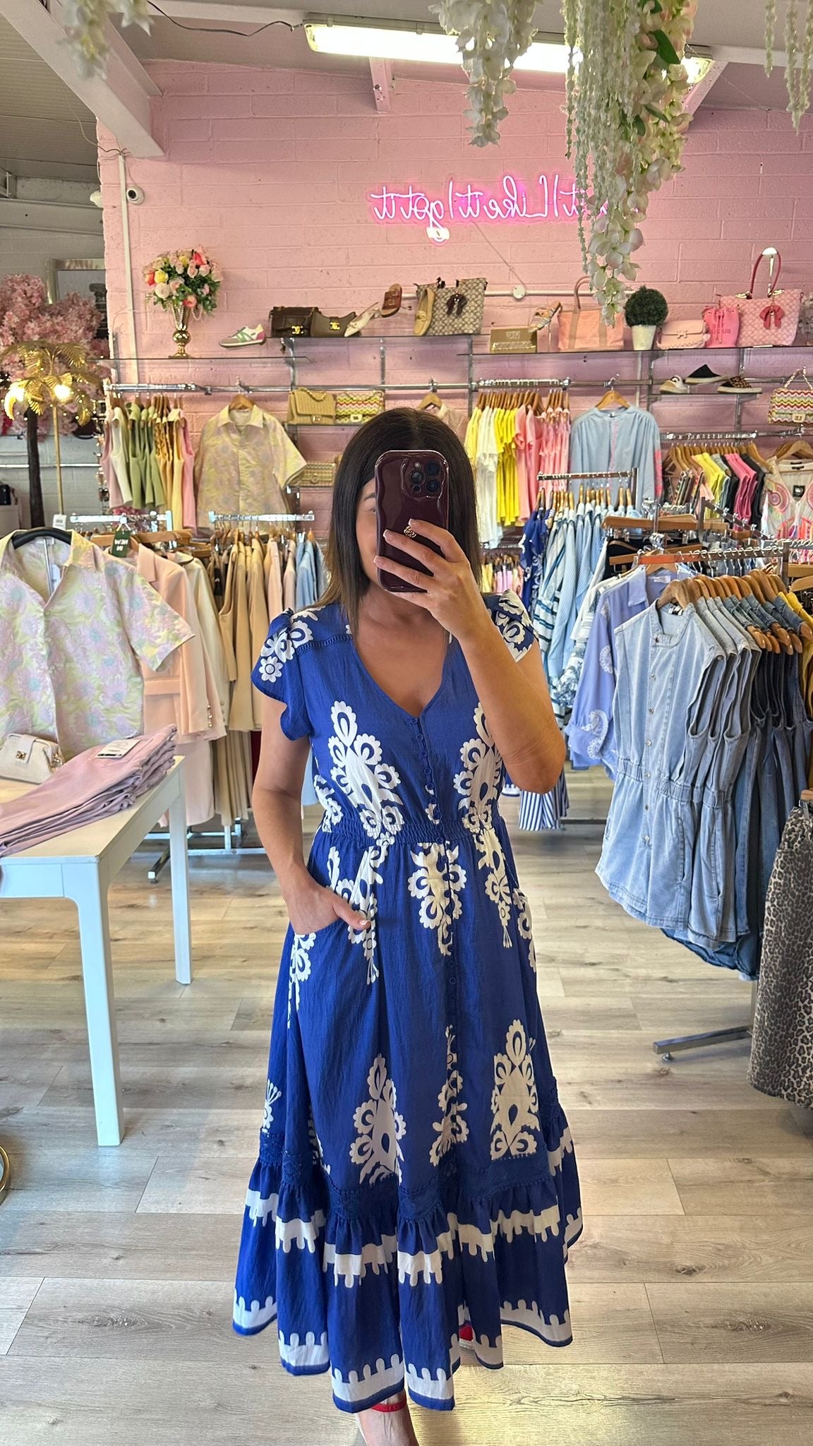 Blue & White Dress