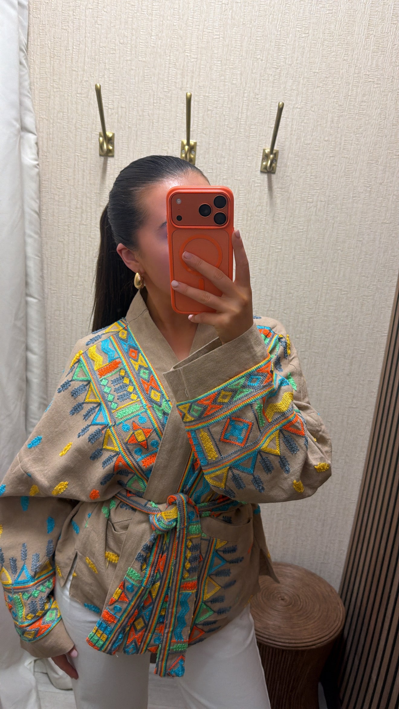 Boho Multi-Colour Embroidered Wrap Jacket