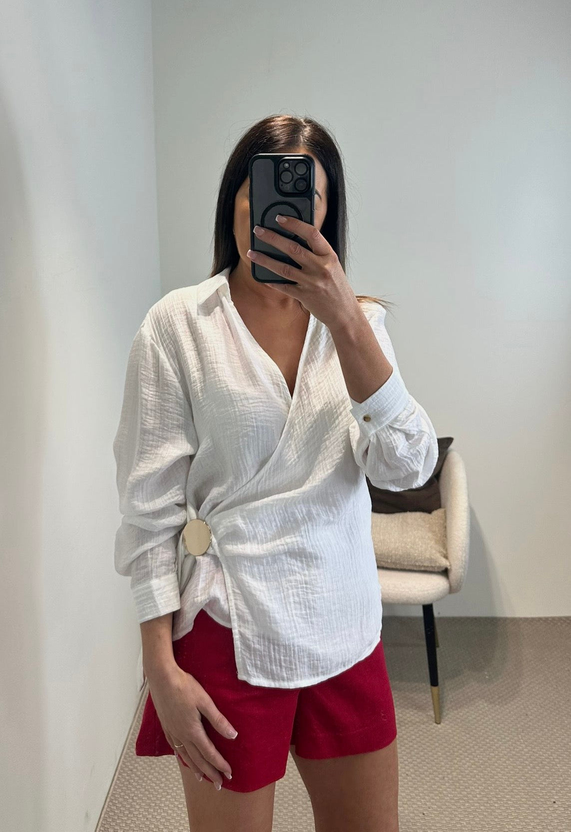 White Wrap Top