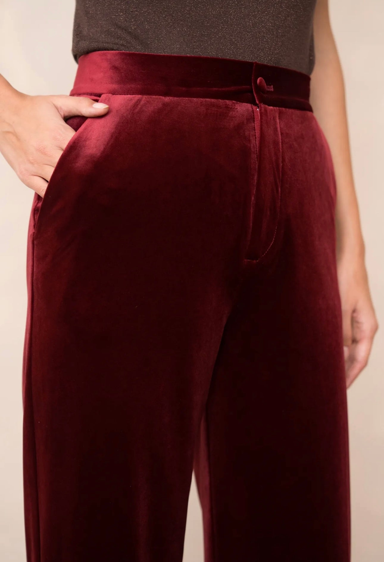 Wine Velvet Trousers