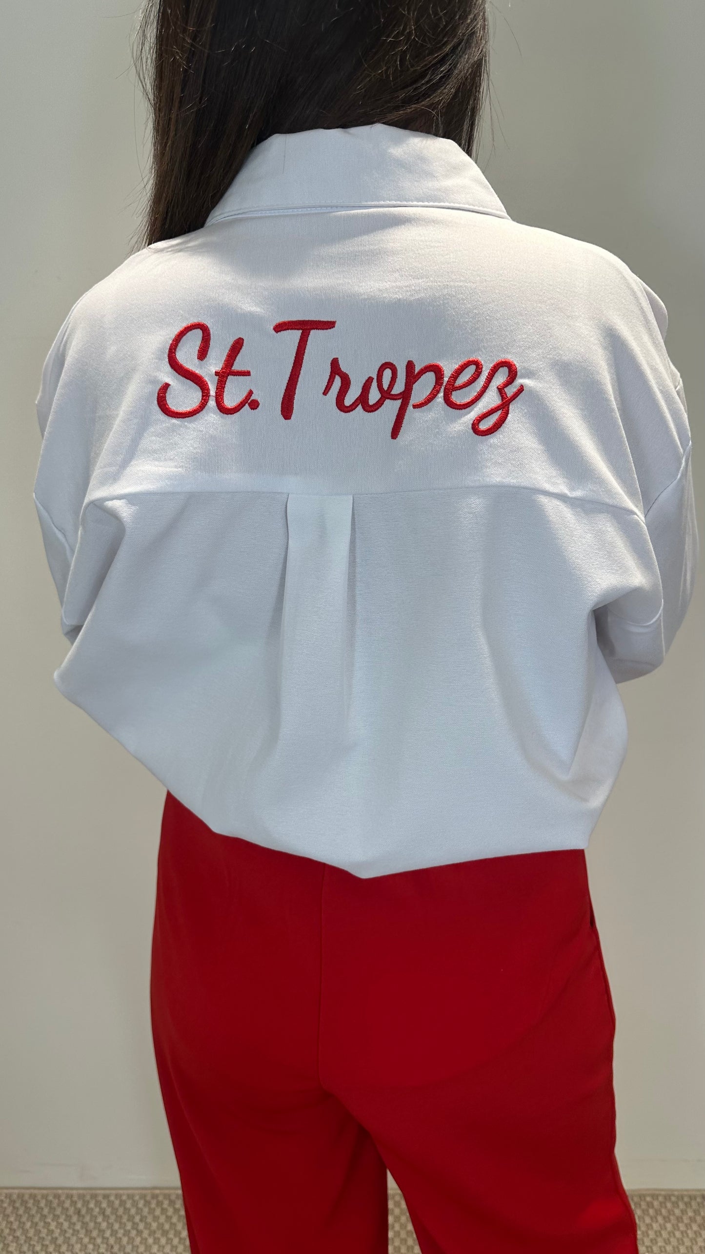 St.Tropez Shirt with Red Embroidery