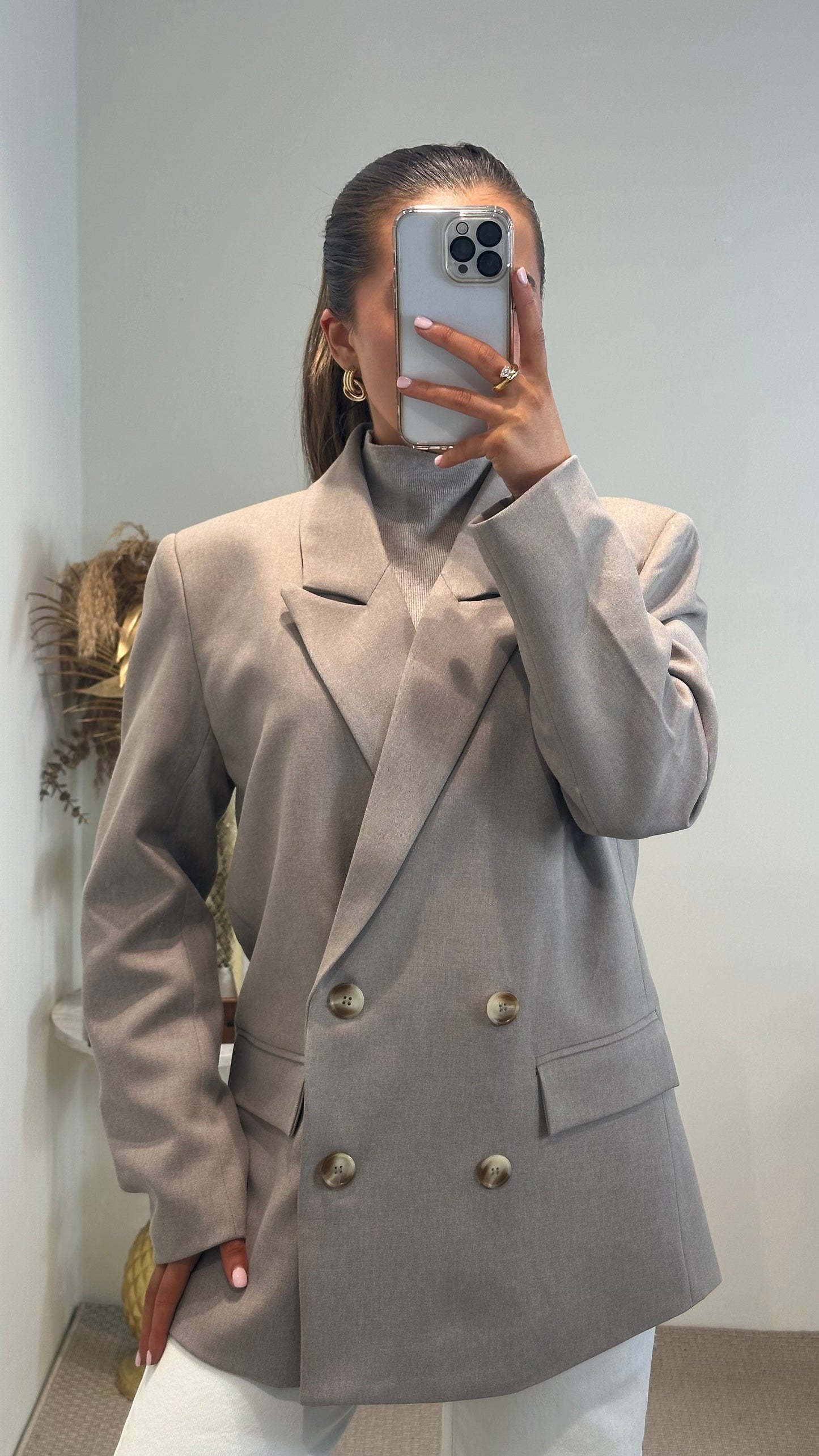 Taupe Oversized Blazer
