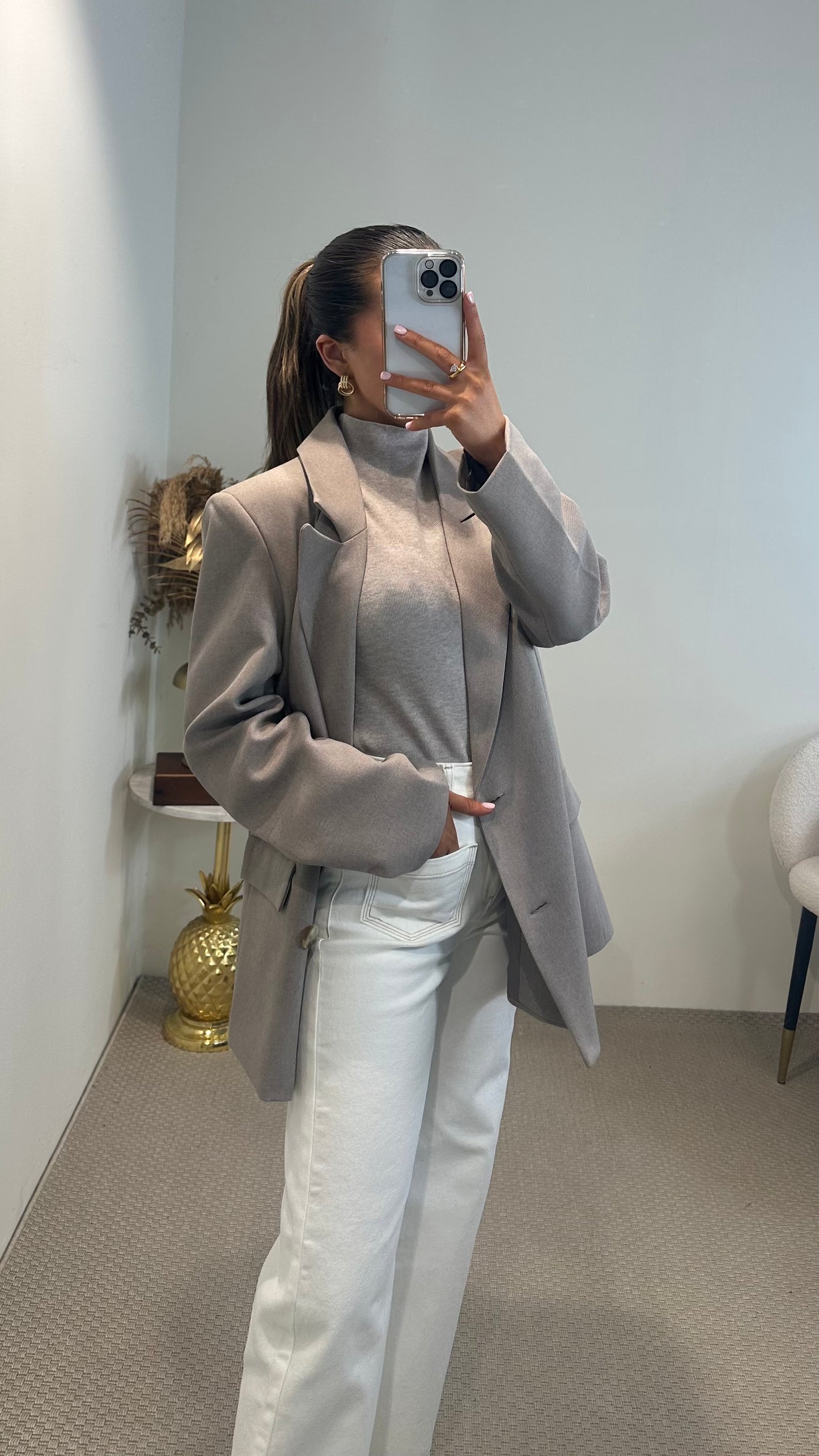 Taupe Knit Turtleneck