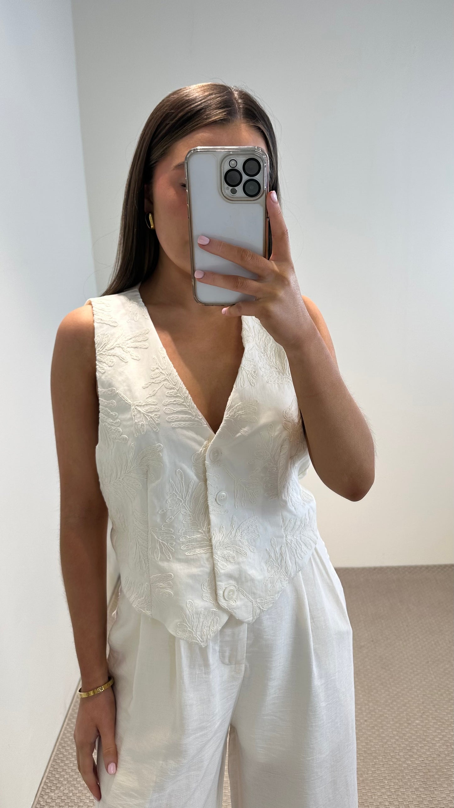 Off-White Embroidered Waistcoat