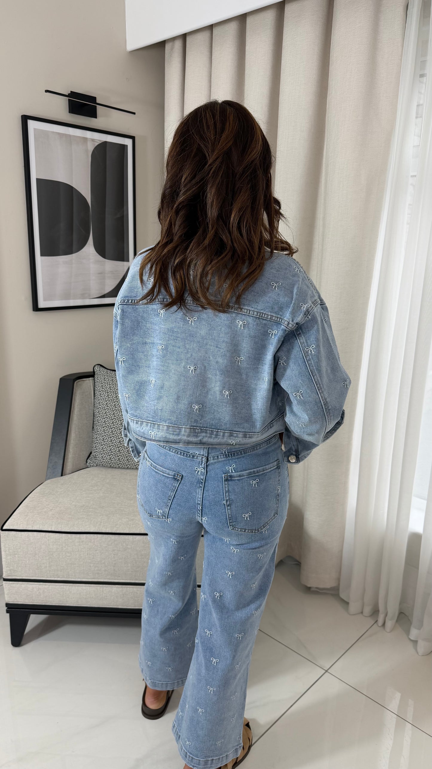 Denim Bow Detail Jacket