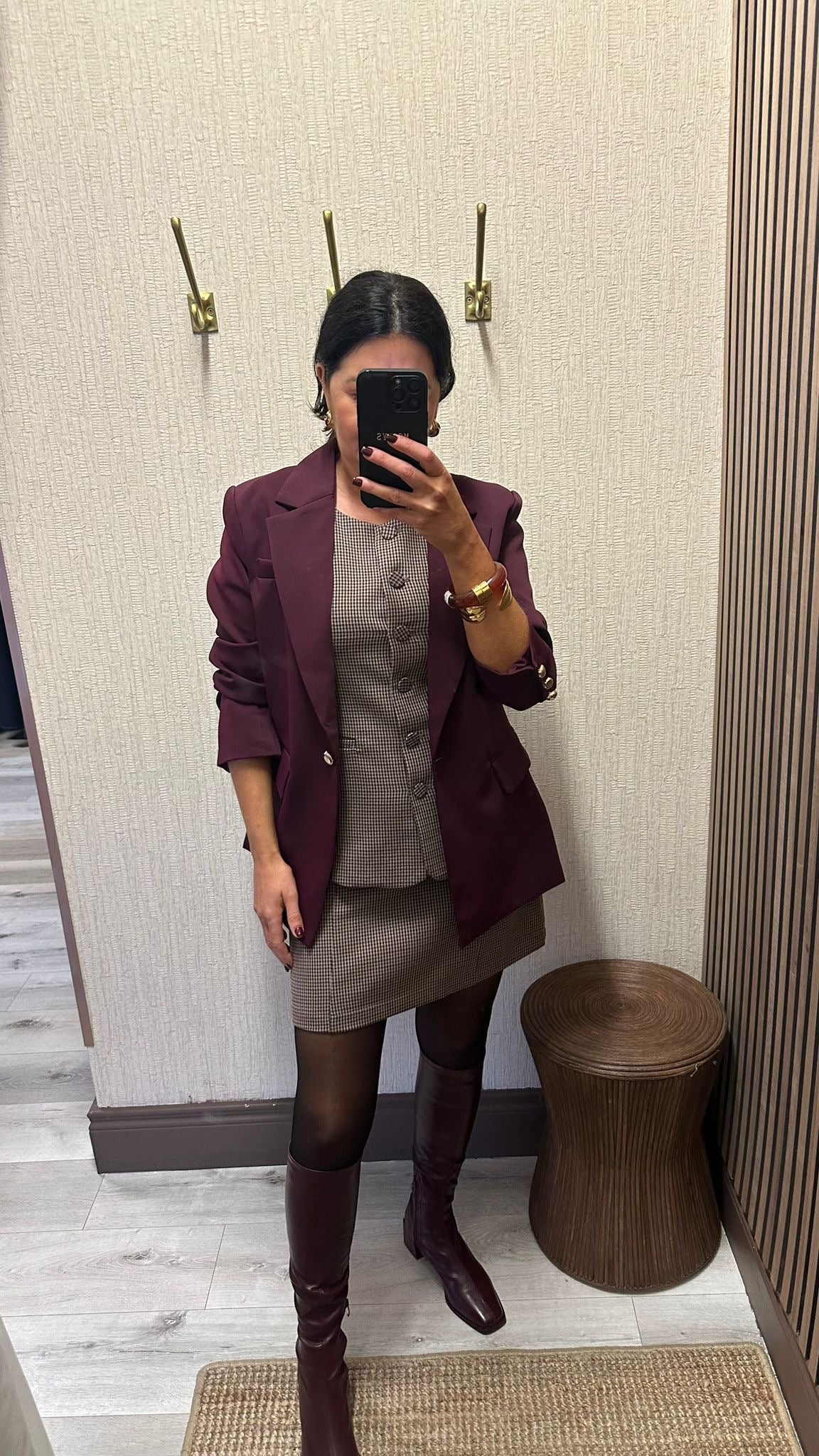 Burgundy Oversized Blazer