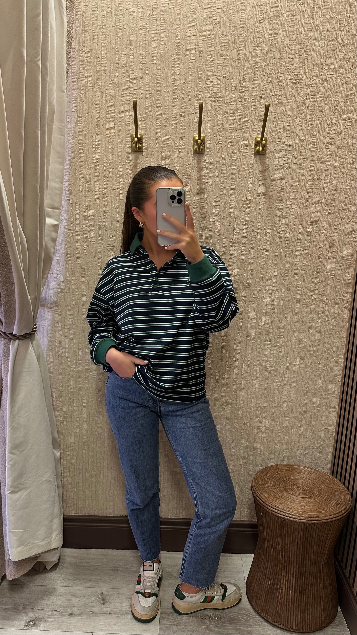 Green & Navy Rugby Top