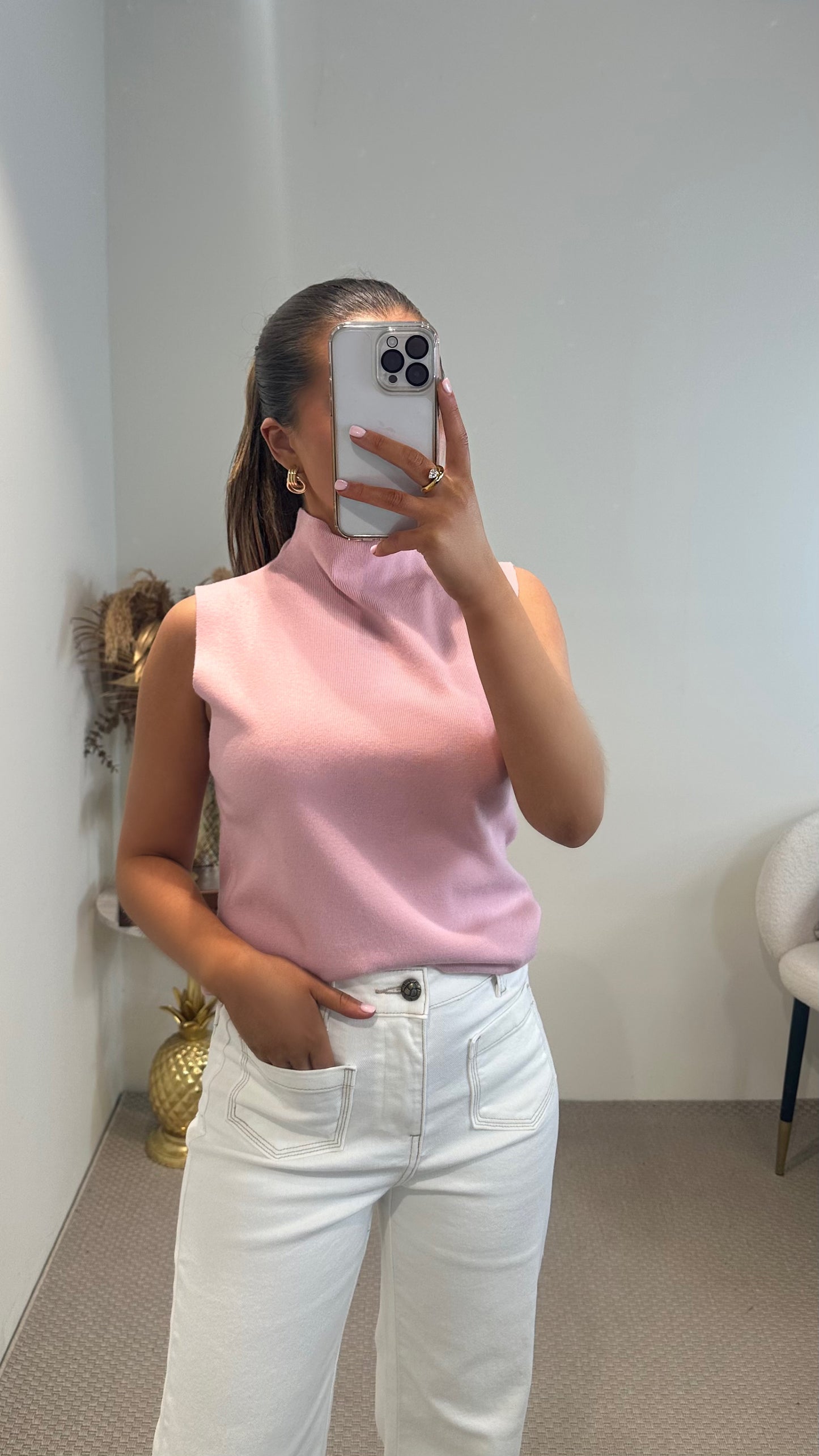 Pink Knit Turtleneck
