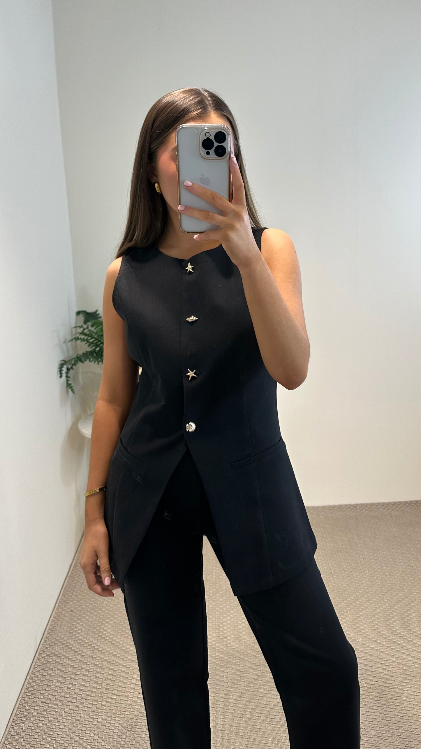 Black Straight Ankle Grazer Trousers