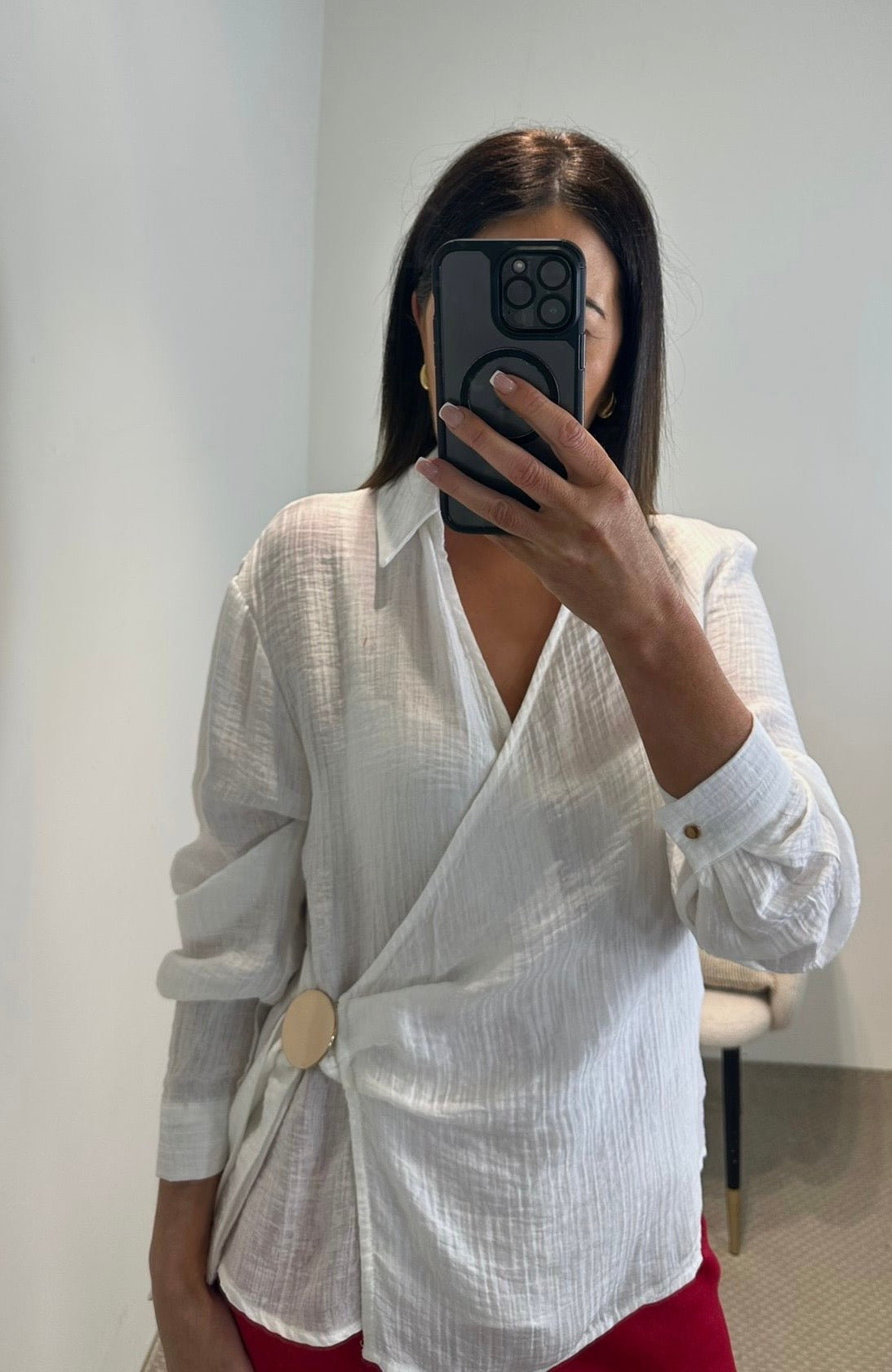 White Wrap Top