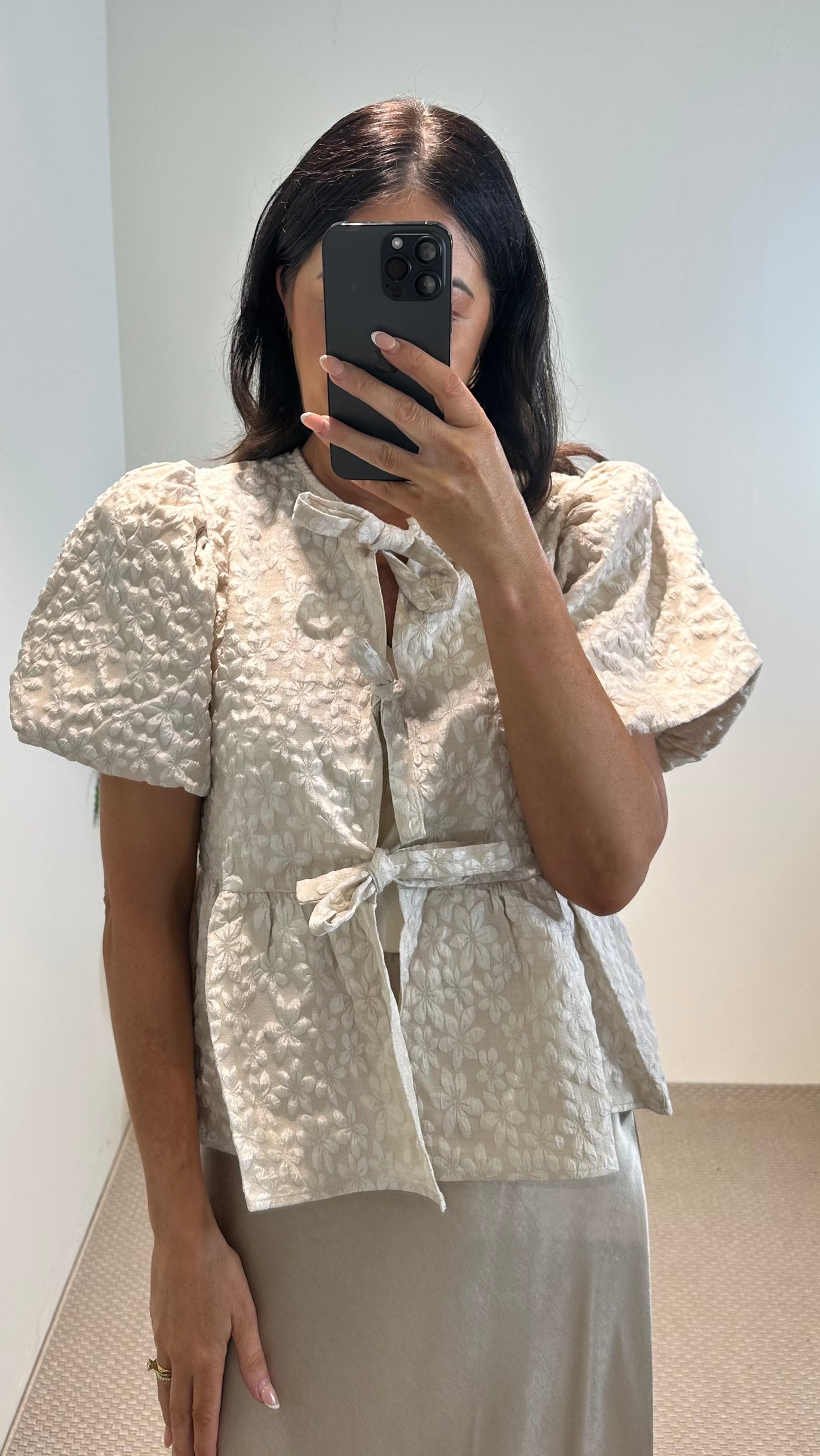 Cream Tie Top