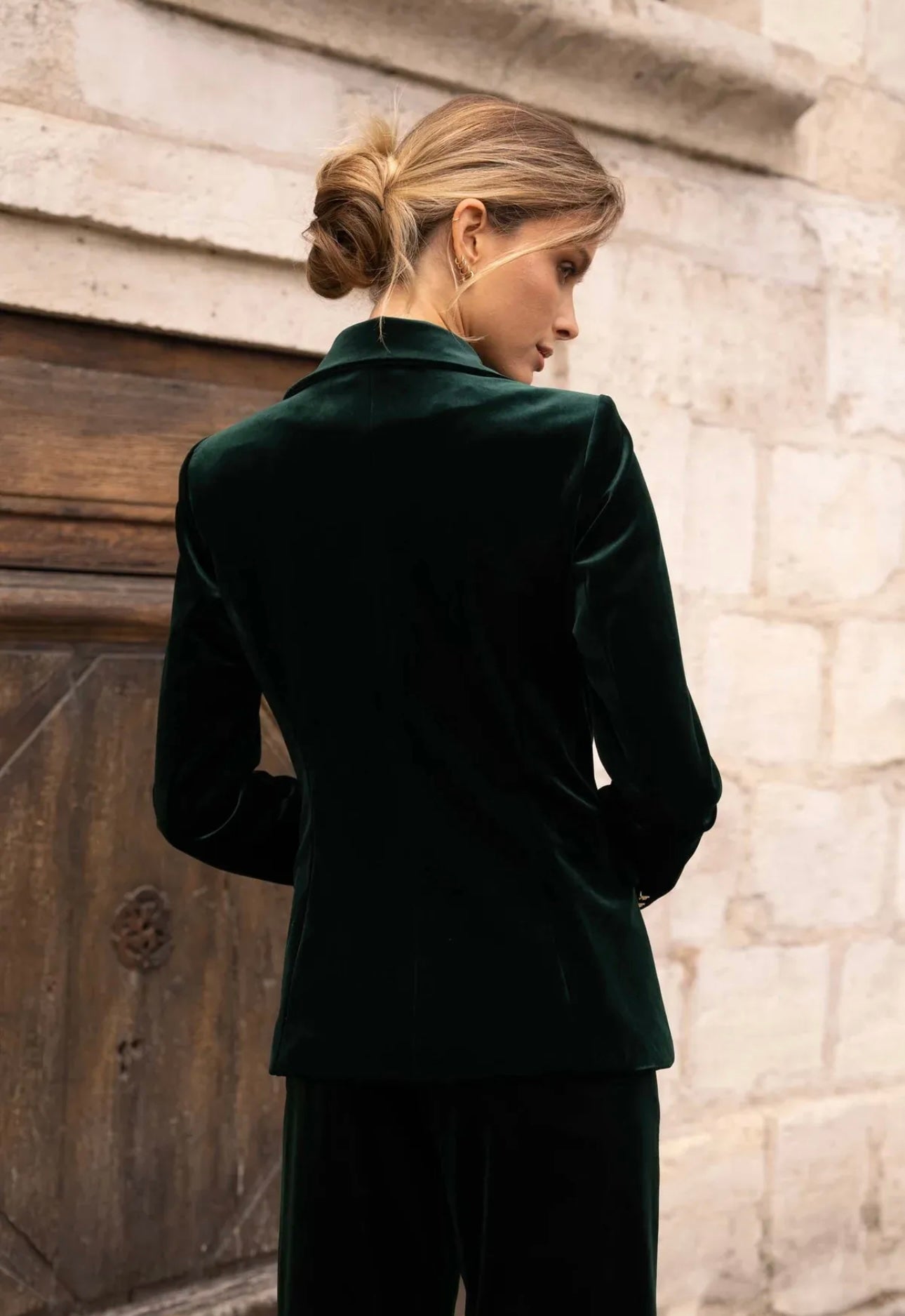 Green Velvet Blazer