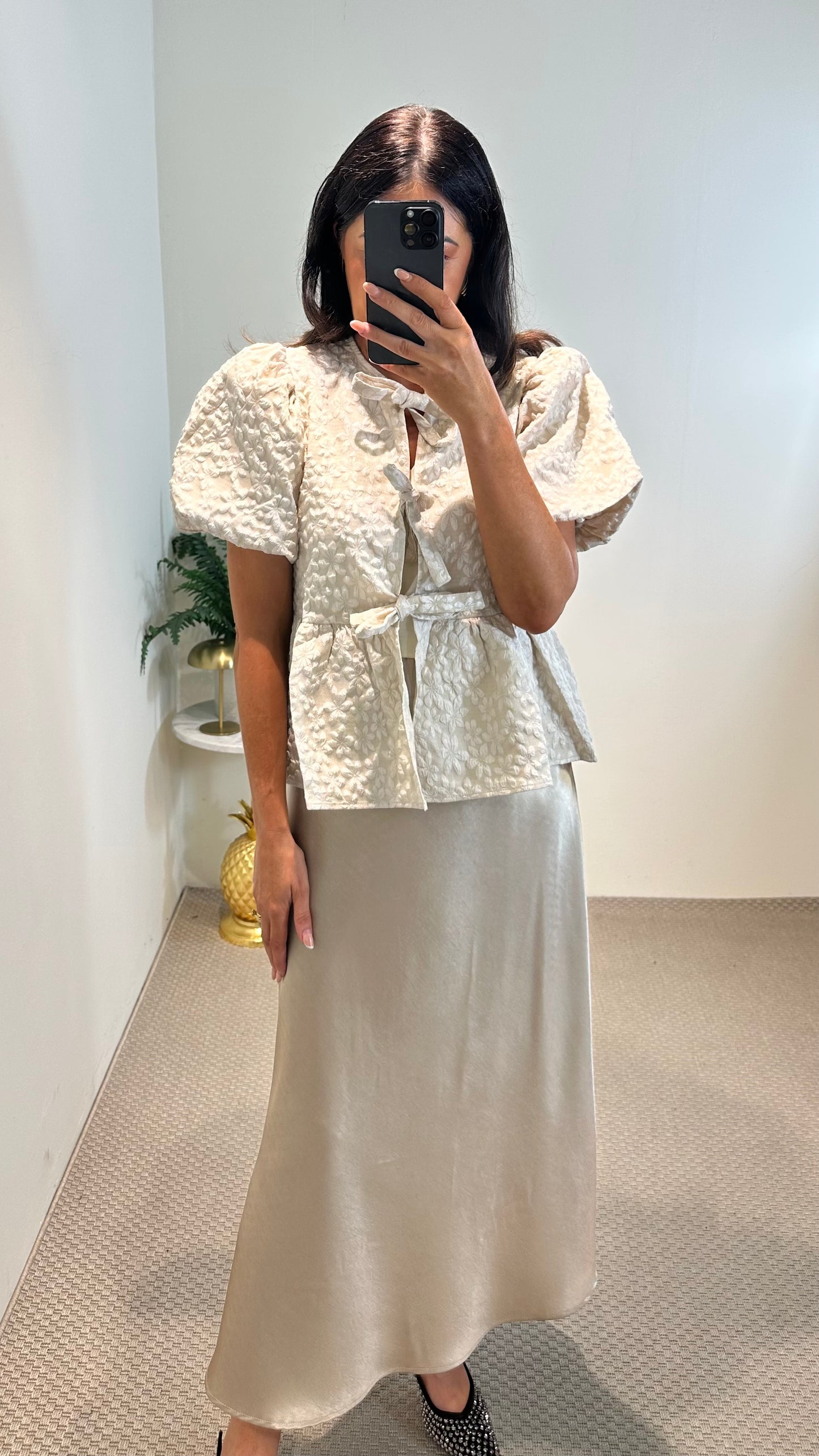 Cream Tie Top