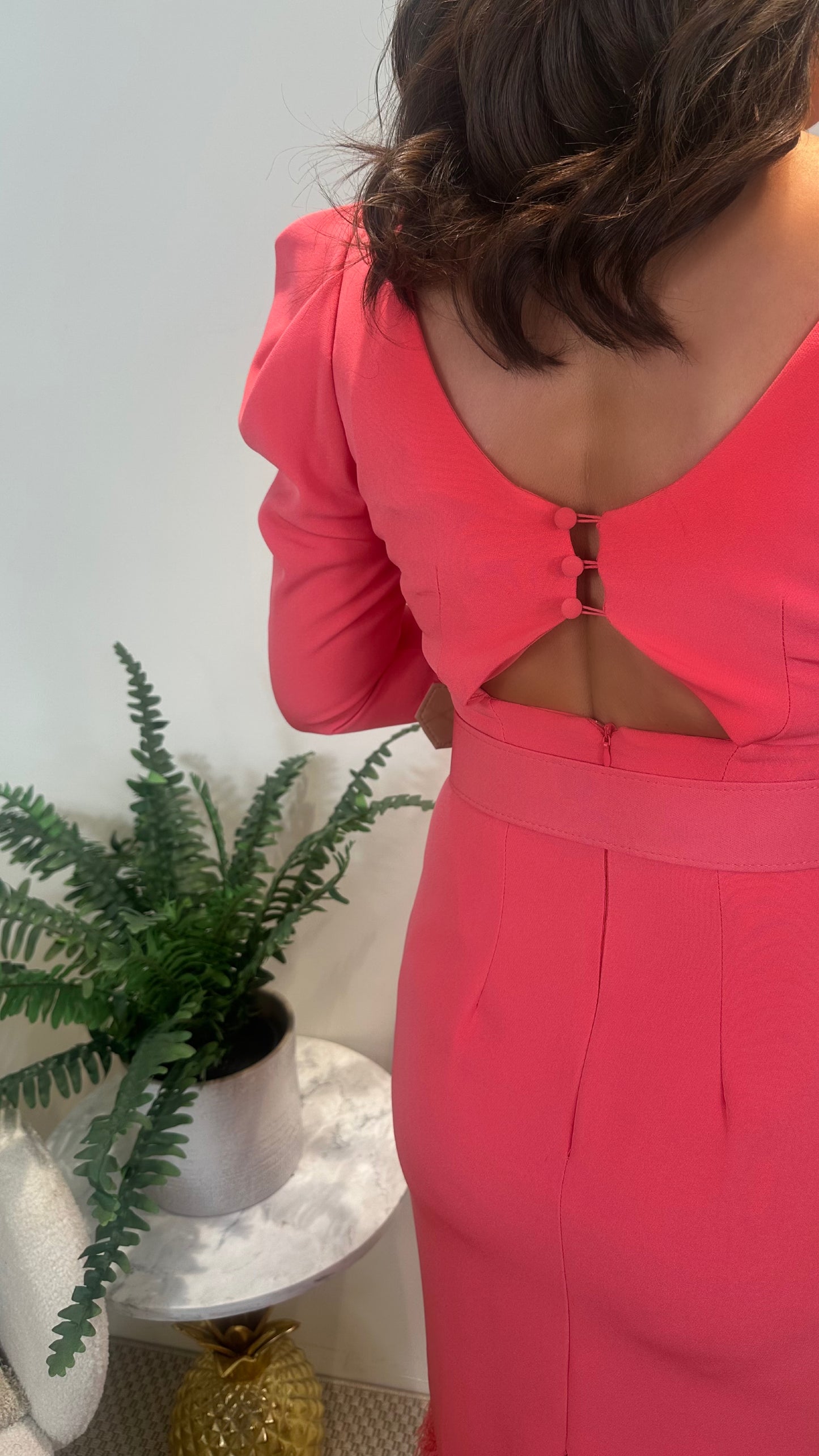 Harper Coral Feather Dress