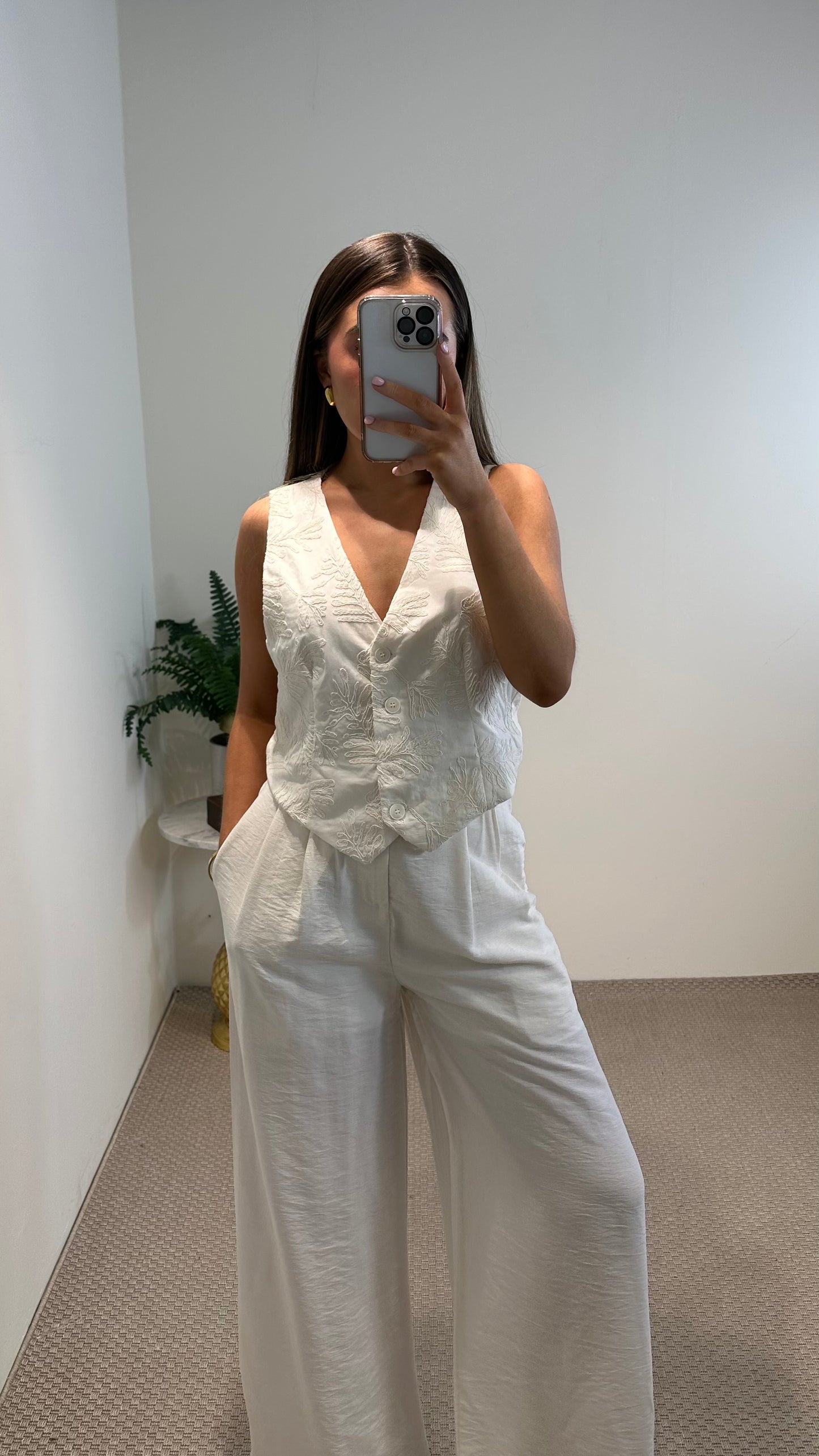 Off-White Embroidered Waistcoat