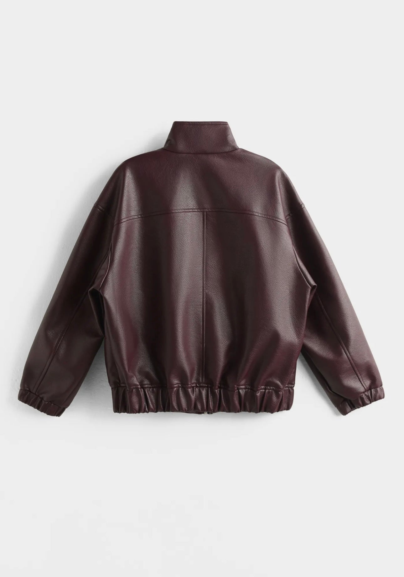 Burgundy Faux Leather Jacket