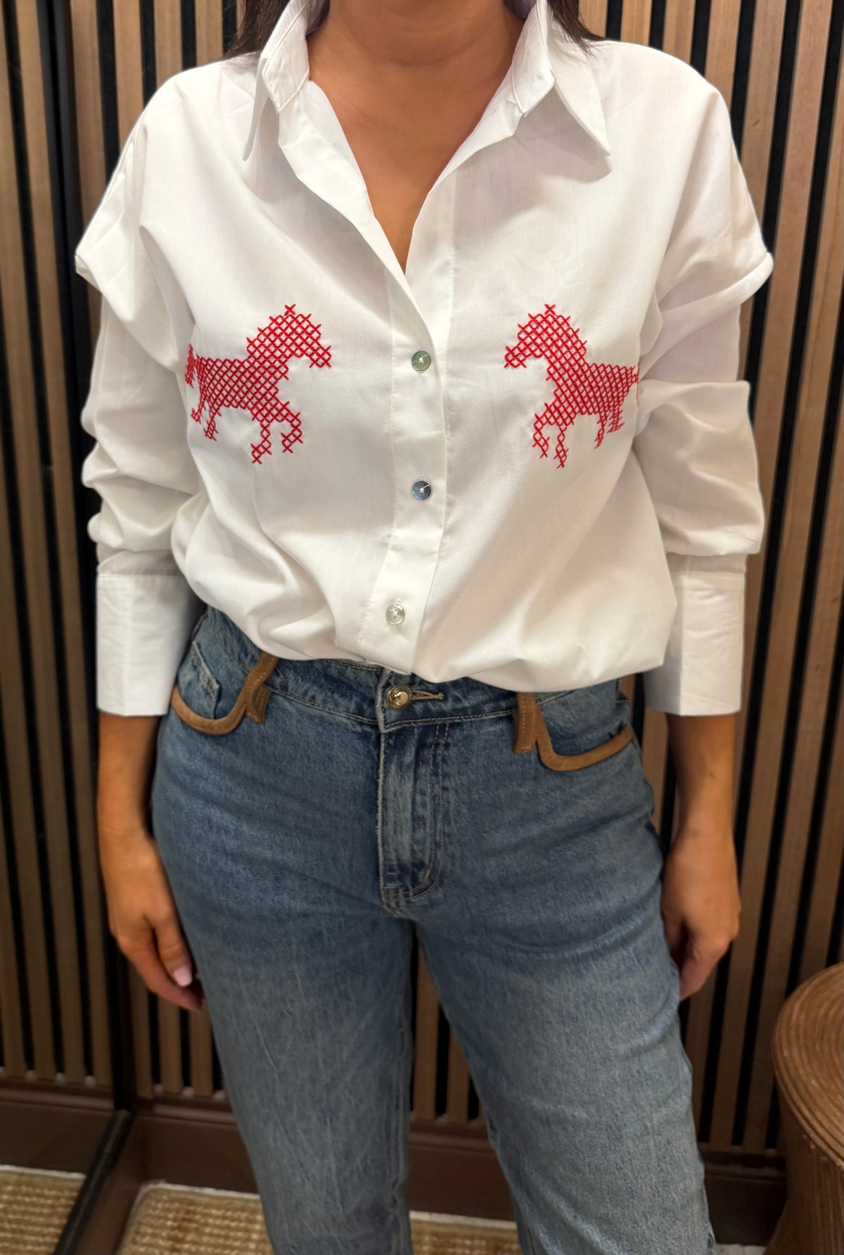 Red Horse Detail Shirt