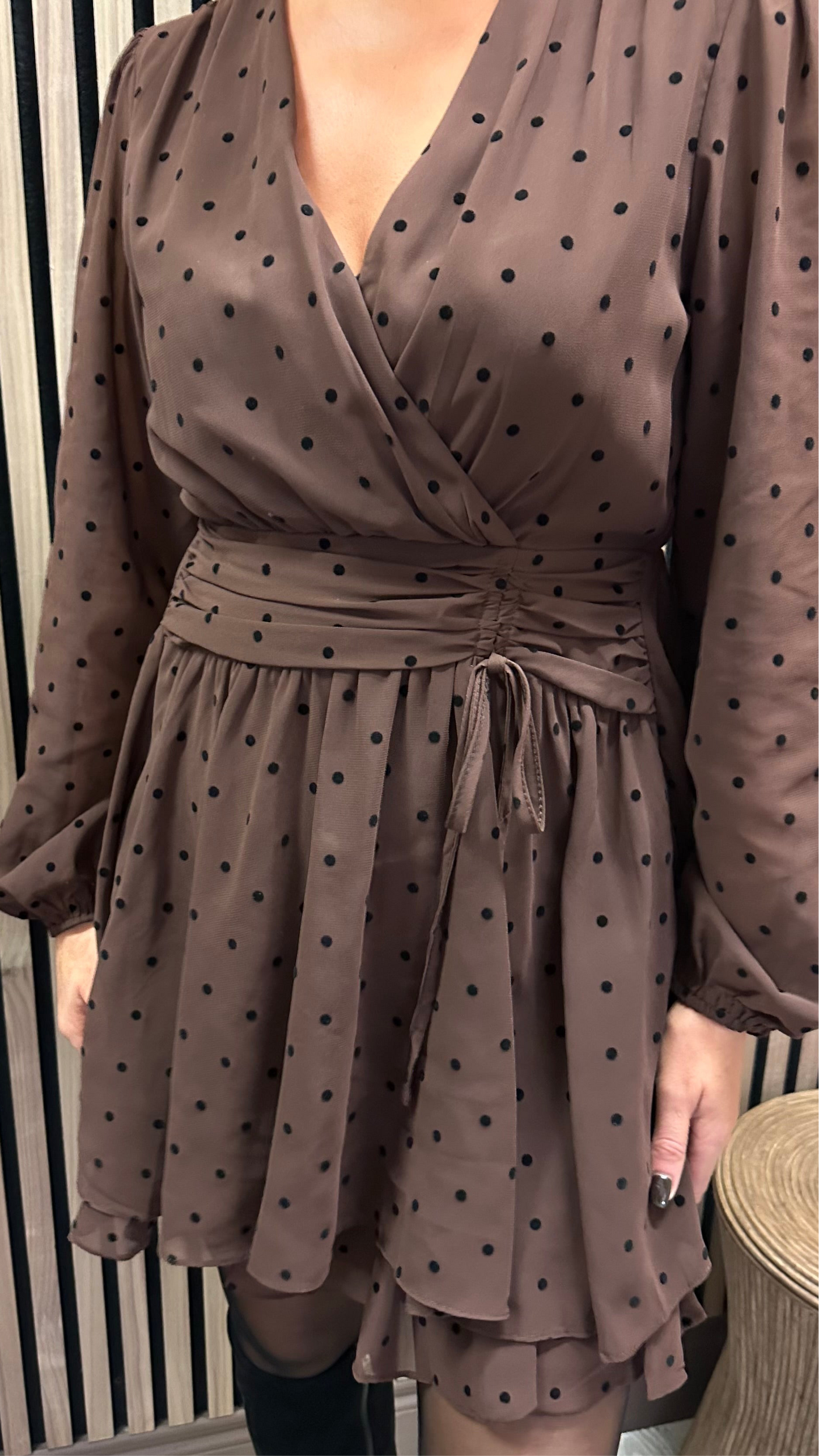 Brown & Black Polka Dot Dress