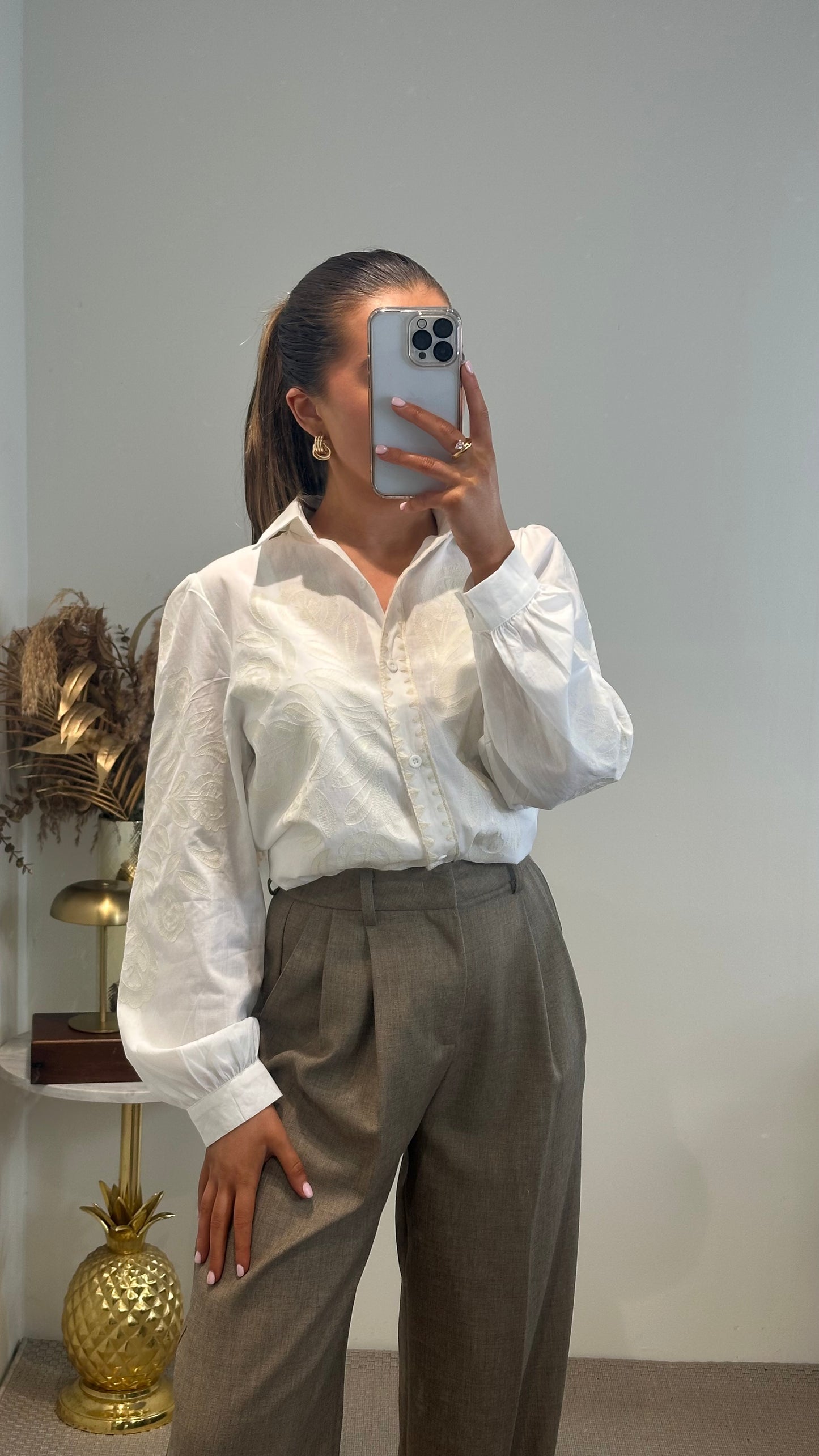 White Embroidered Shirt
