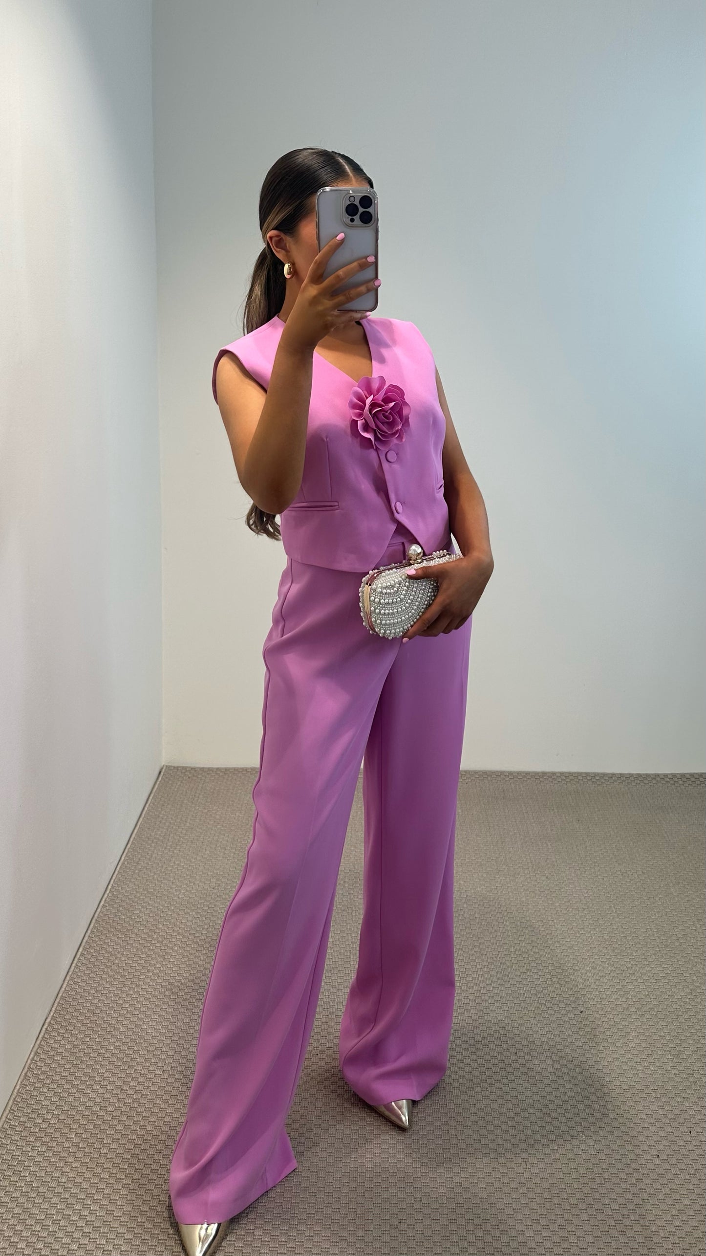 Lola Pink Waistcoat & Trouser suit