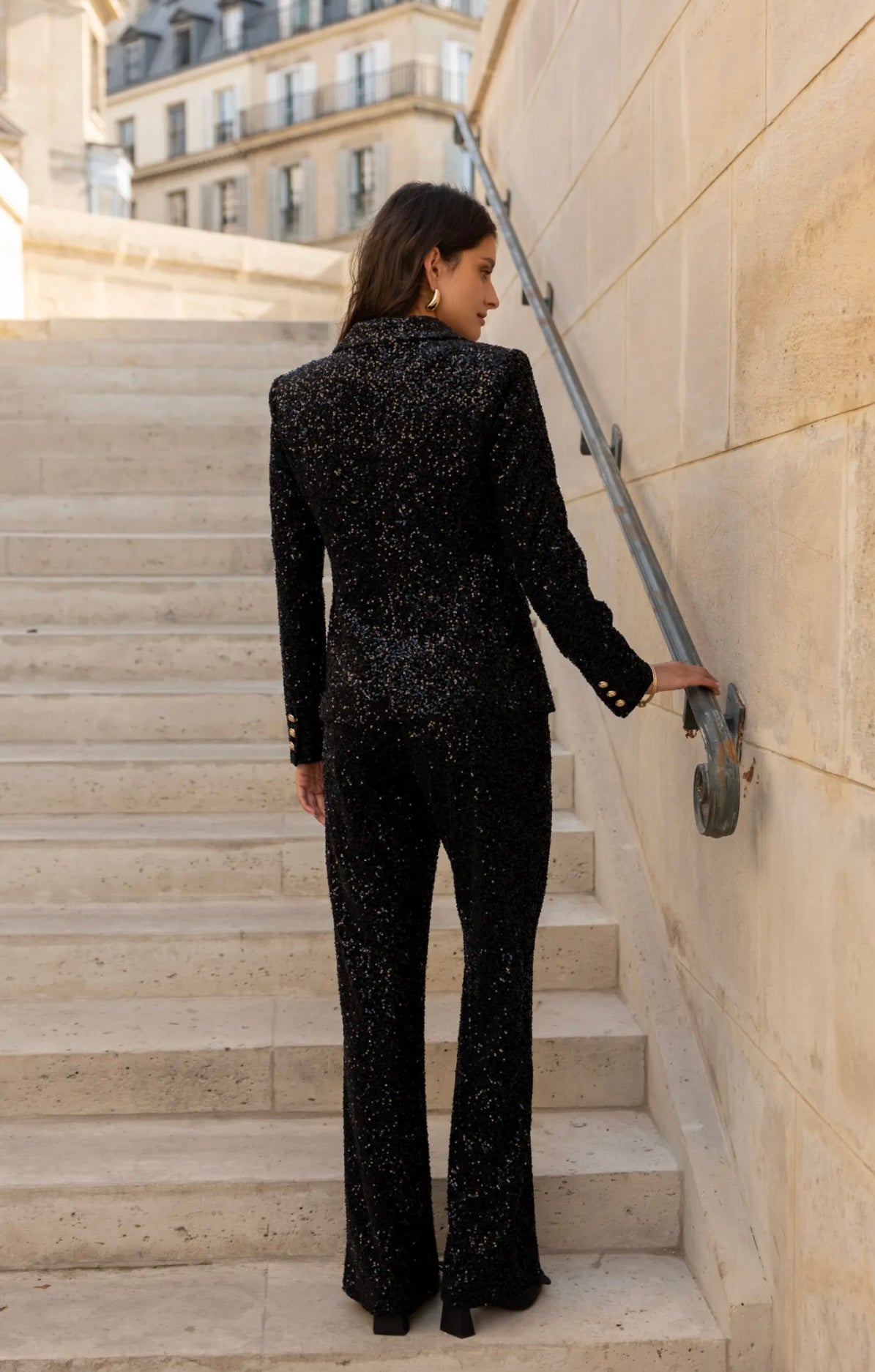 Black Sequin Trousers