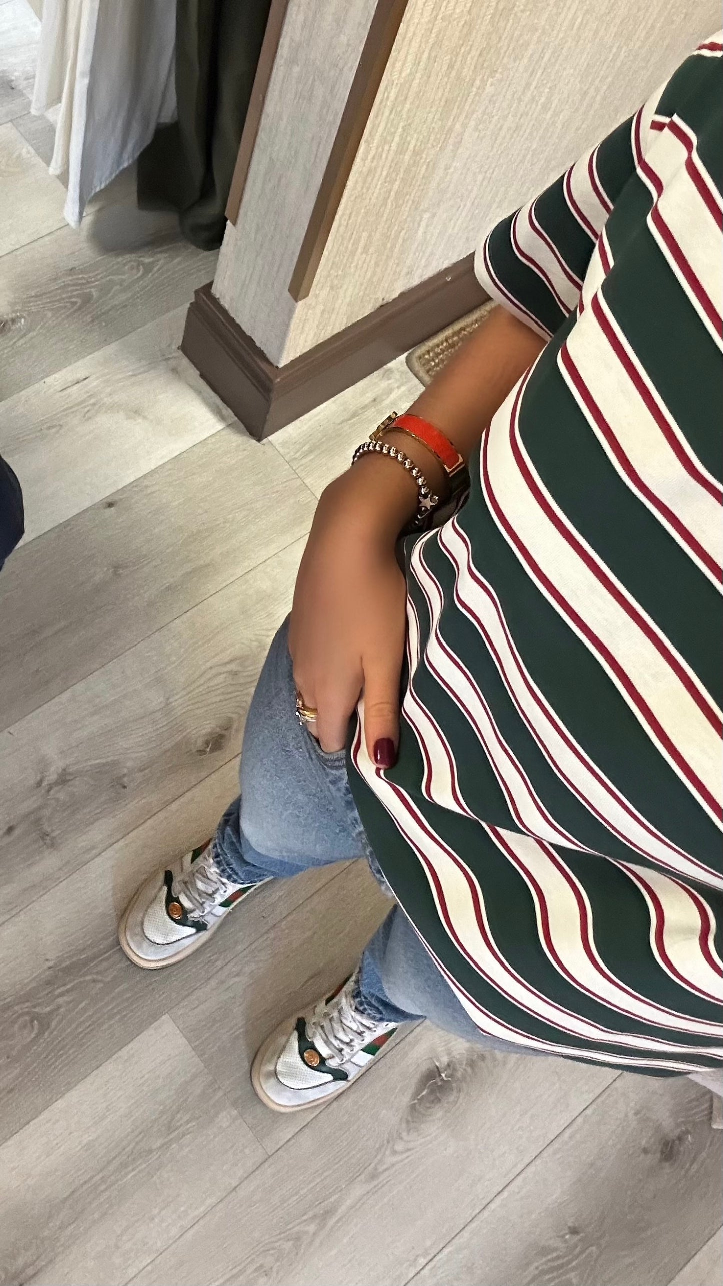 Green & Red Striped T-Shirt