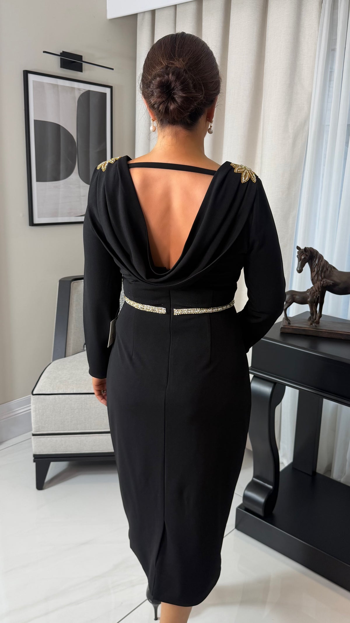 ASTERIA BLACK GOLD DRESS