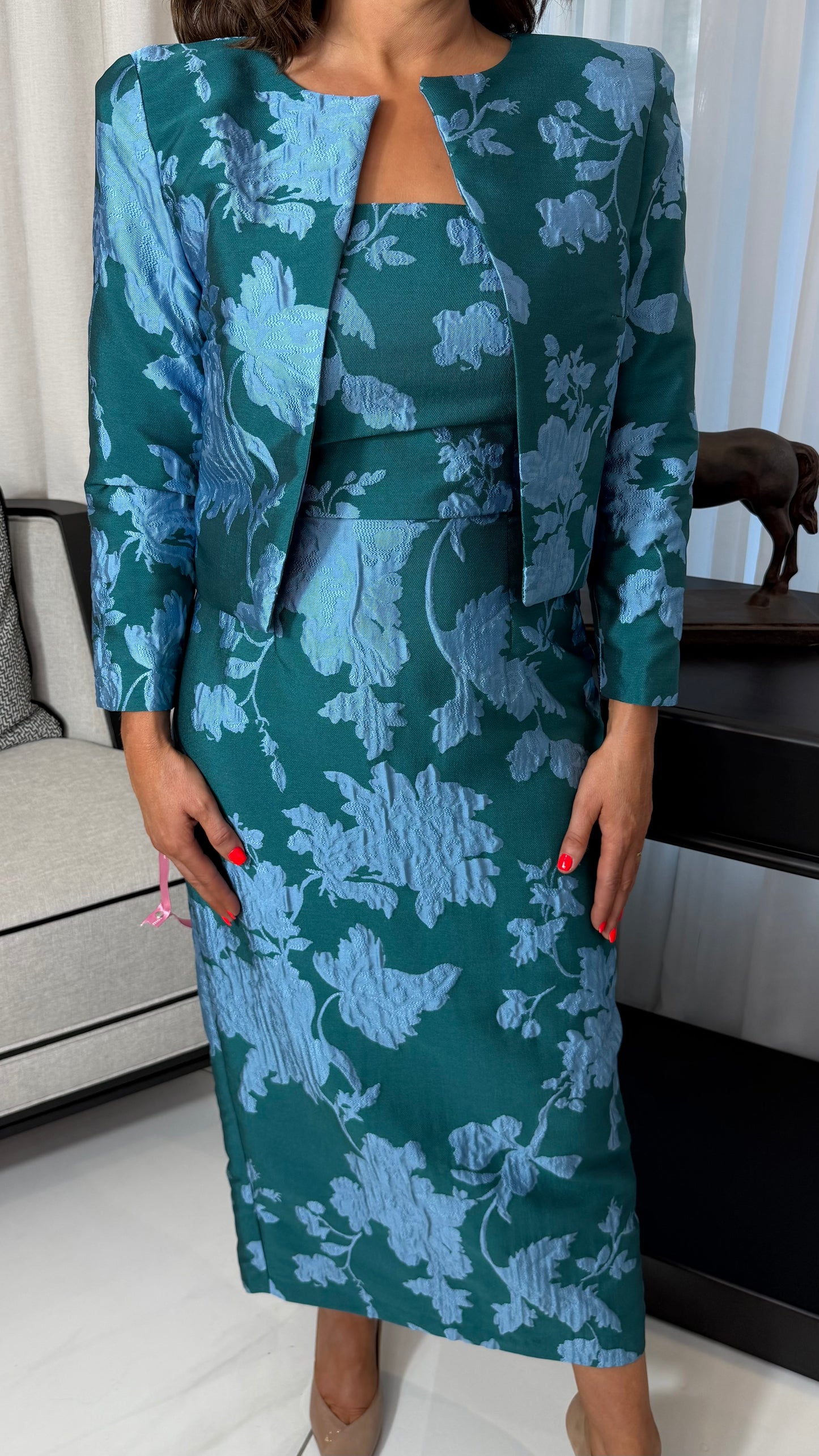 The Azure Emerald Jacquard Trio