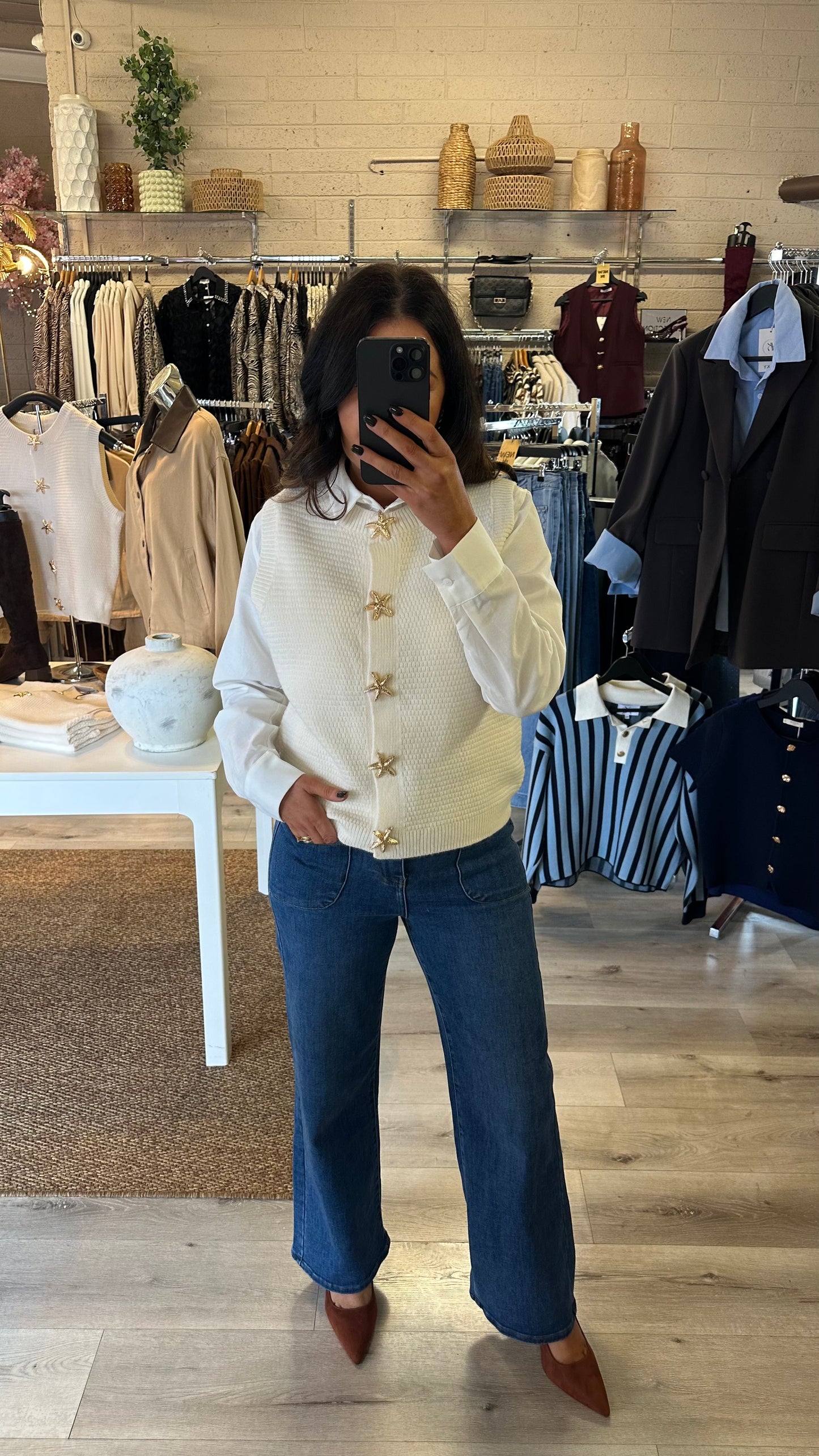 Cream Knit Waistcoat
