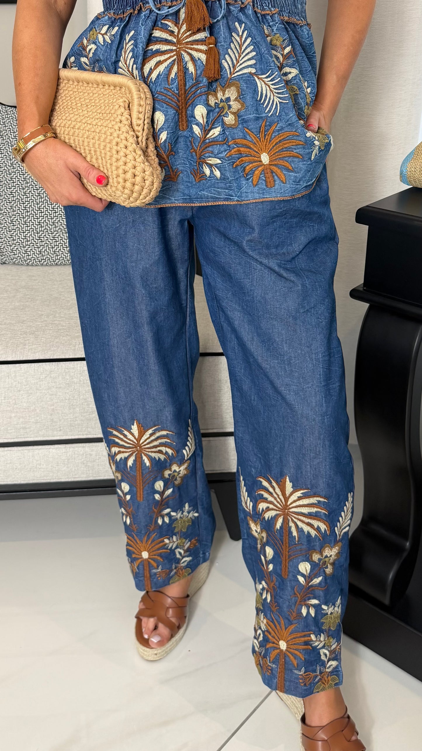 Amelia Embroidered Trousers