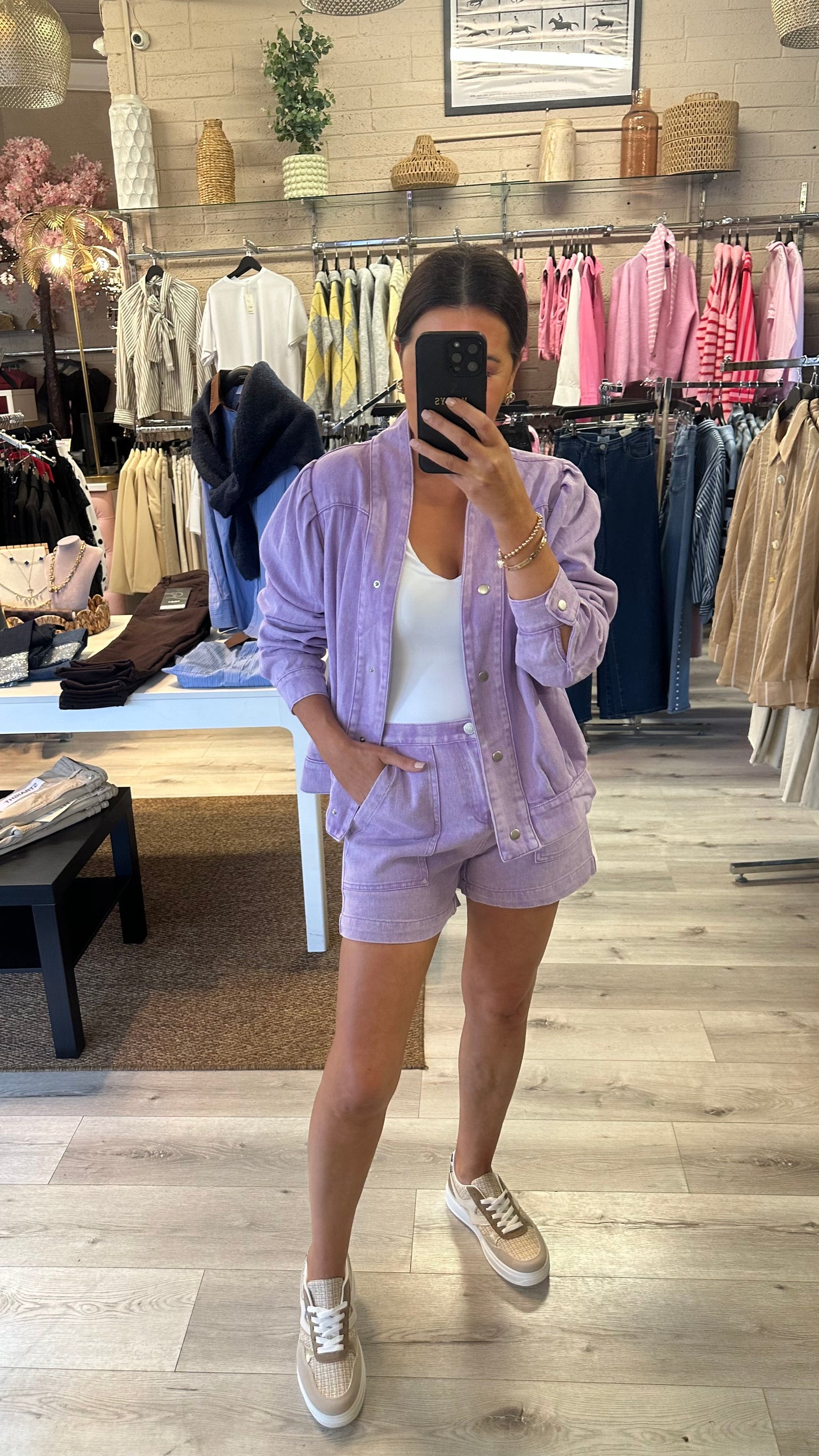 Lilac Denim Shorts