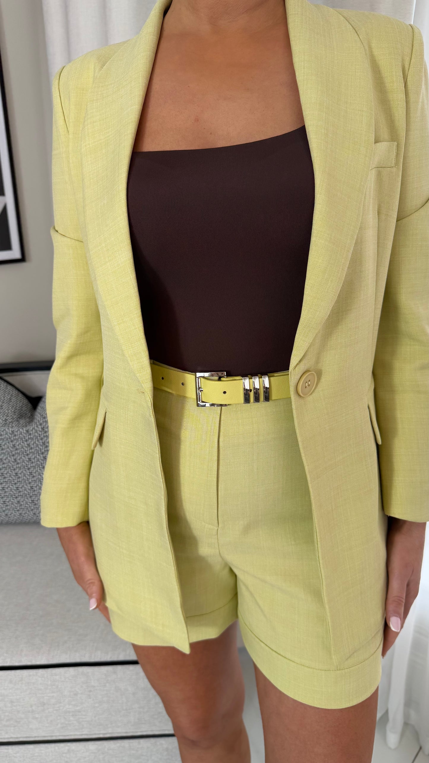 Maeve Yellow Belted Shorts