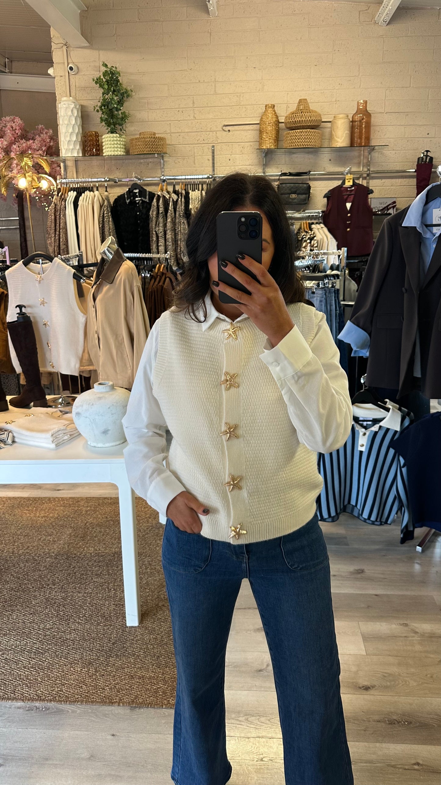 Cream Knit Waistcoat